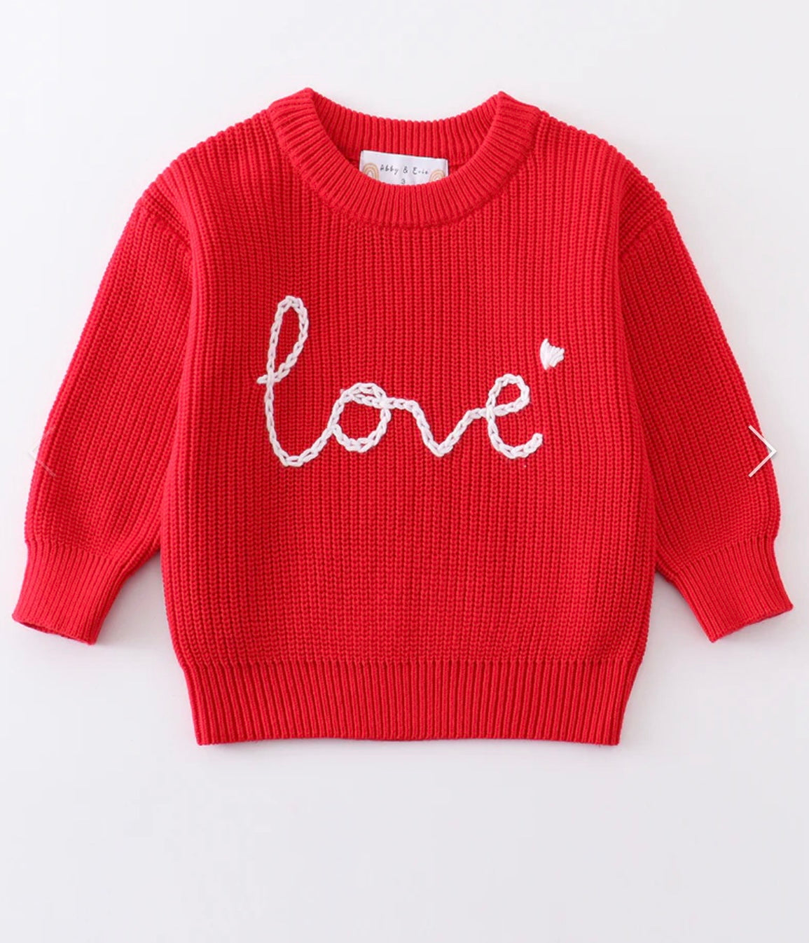 Red Embroidered LOVE sweater