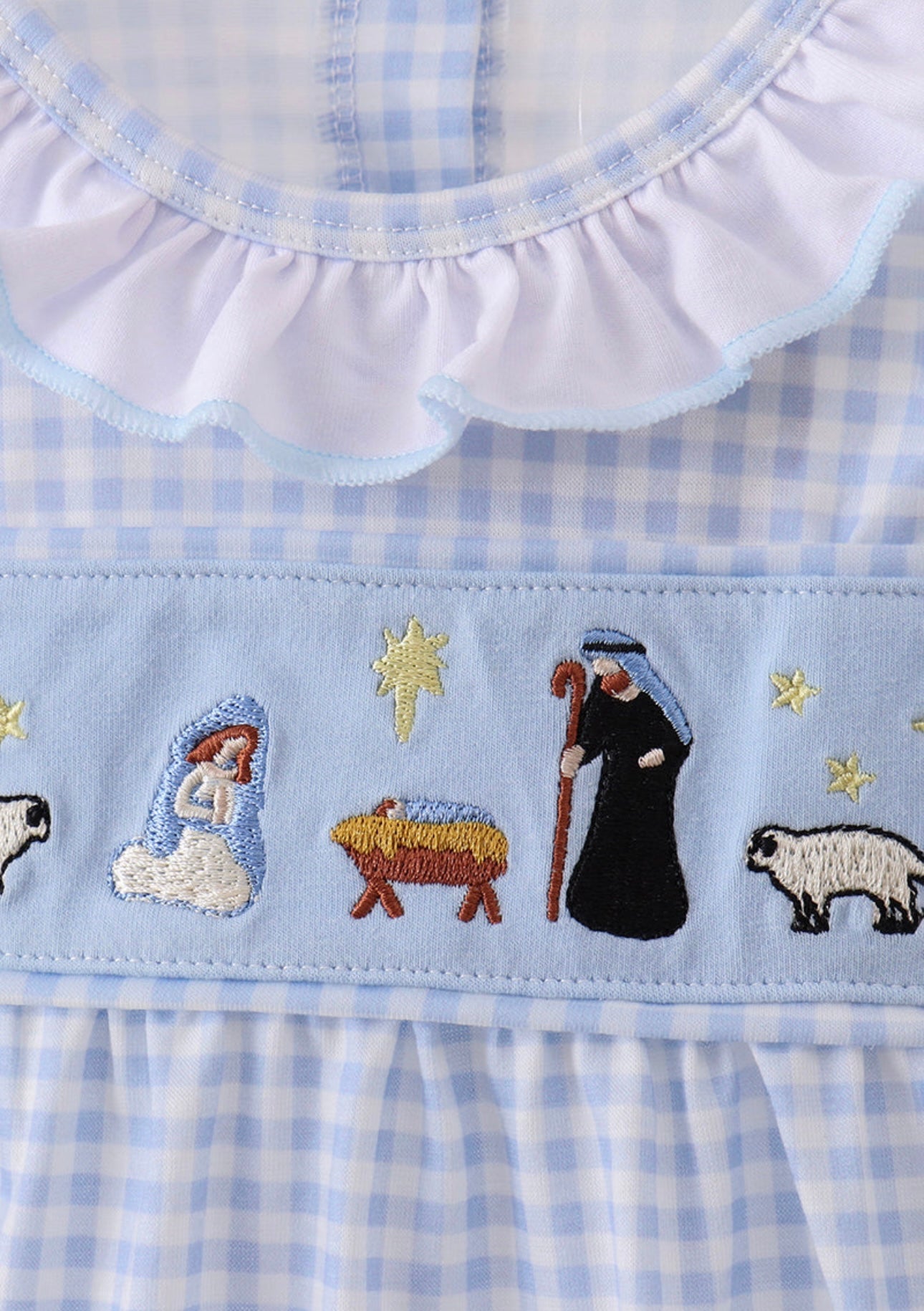 Blue Nativity Embroidery Bubble