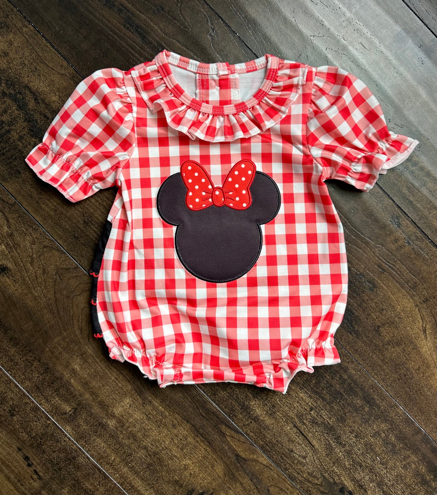 Red Plaid Minnie Mouse Bubble