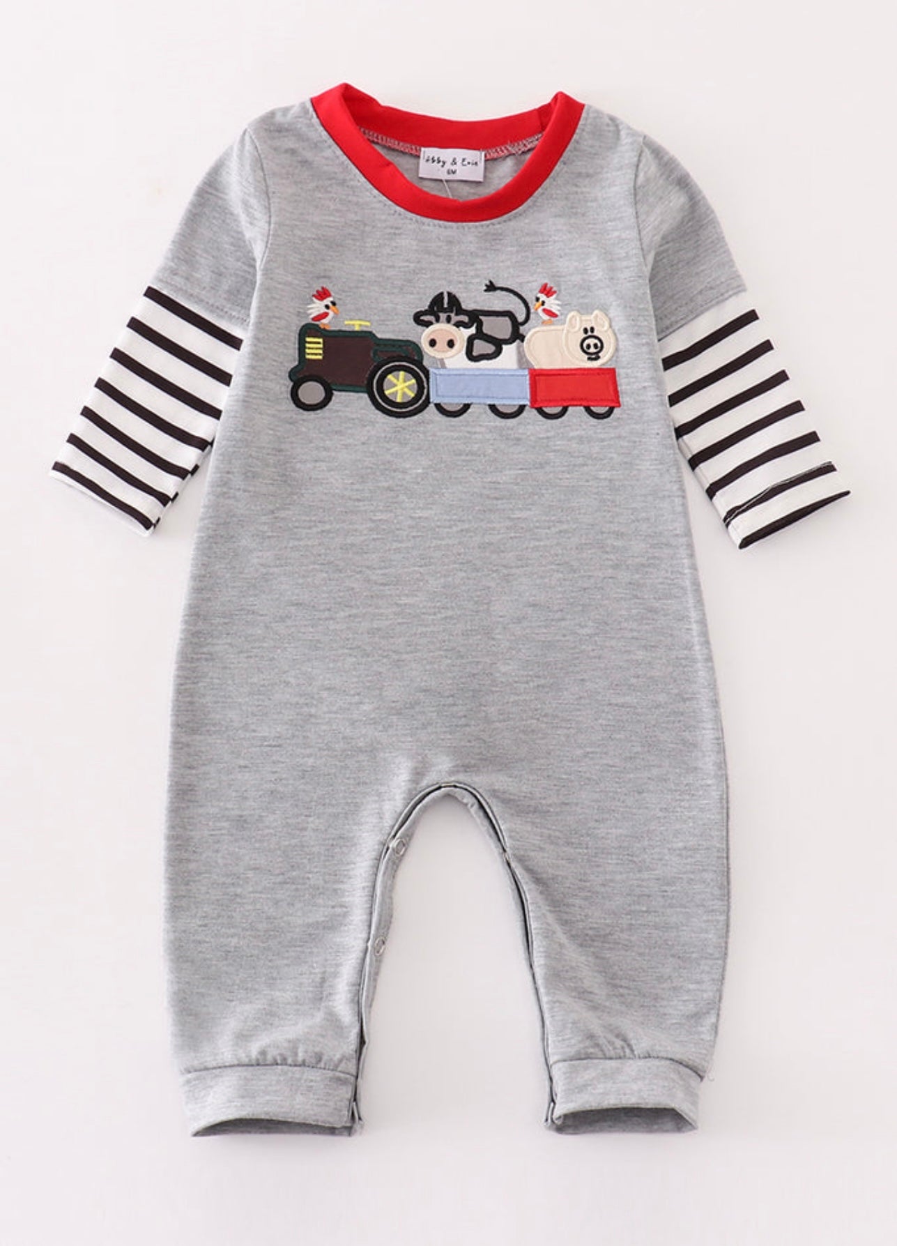 Gray Farm Applique Romper