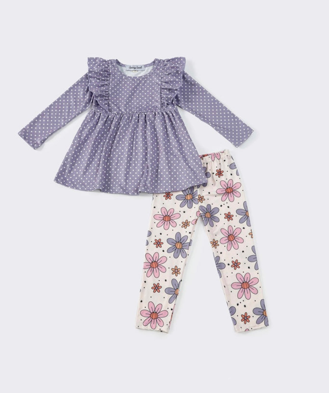 Purple Floral Ruffle Set