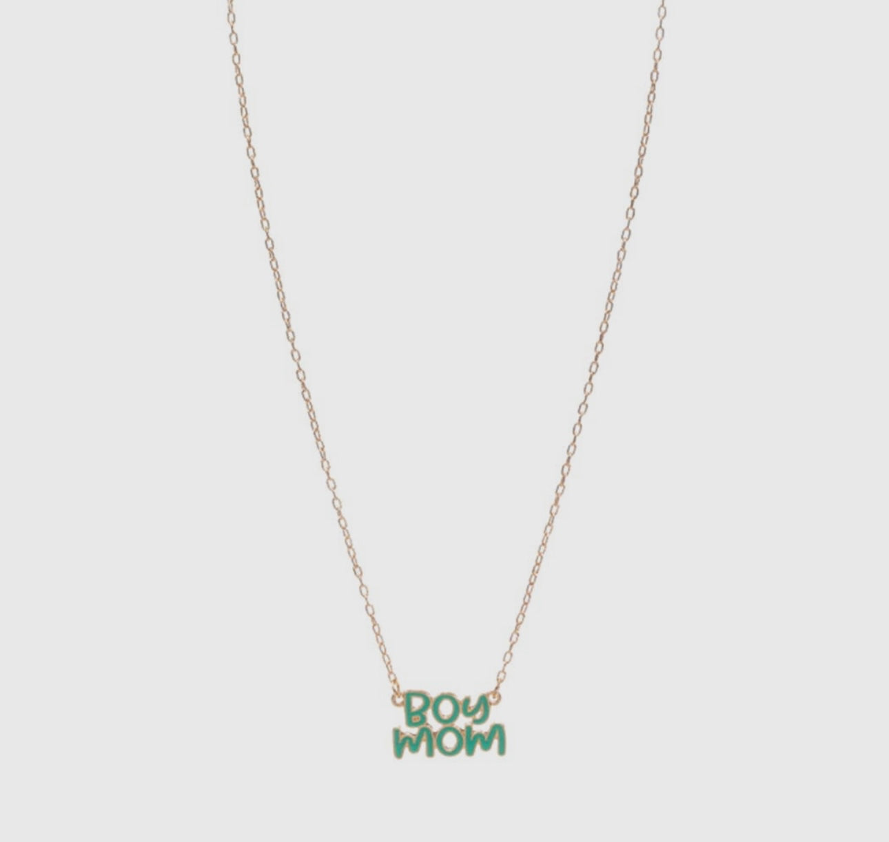 BOY MOM Enamel Charm Necklace