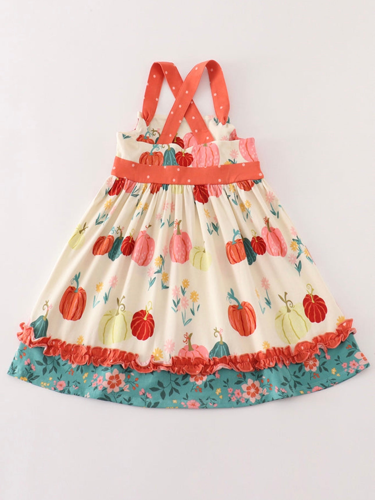 Platinum Pumpkin Ruffle Apron Dress