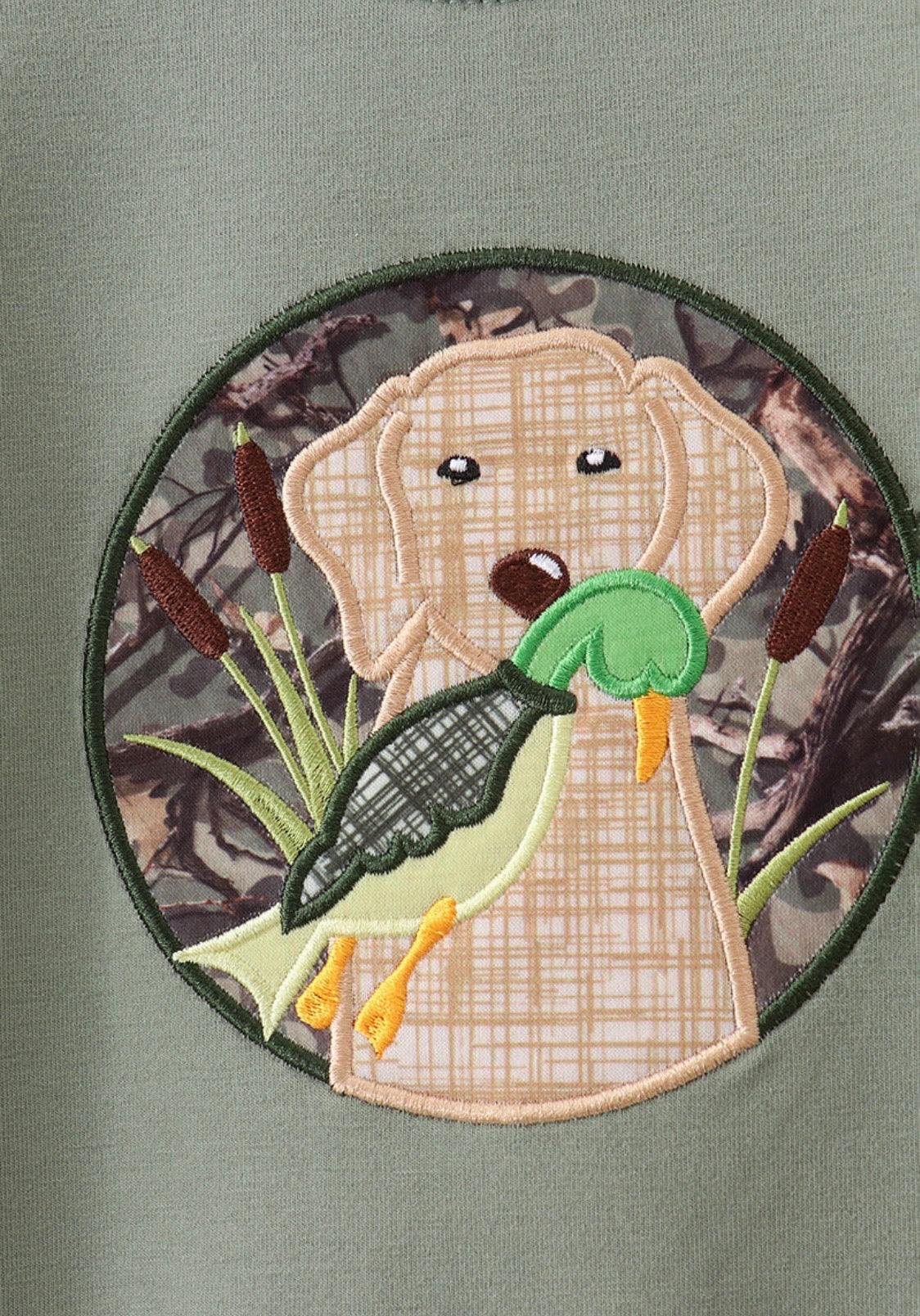 Camouflage Dog Hunting Applique Romper