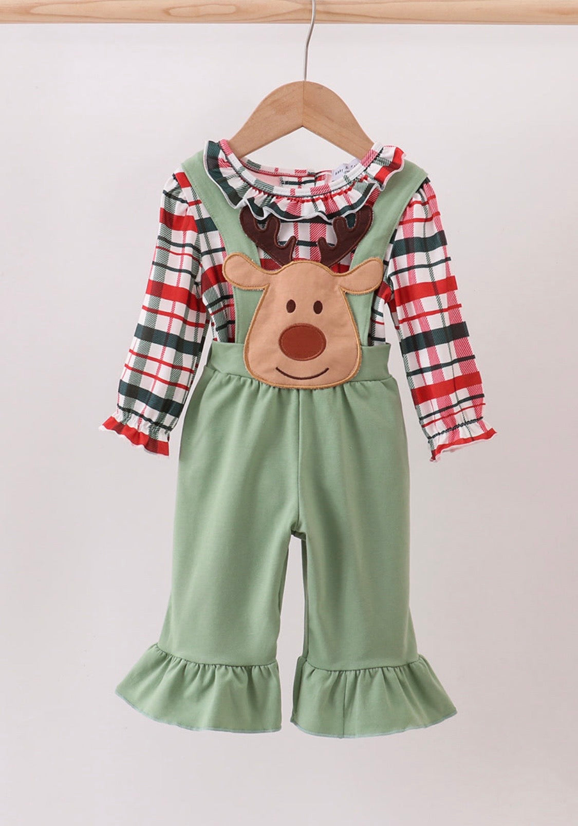 Reindeer Applique Ruffle Jumpsuit