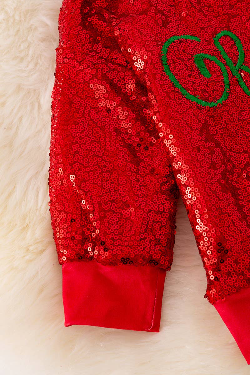 Red sequins Grinch sweatshirt