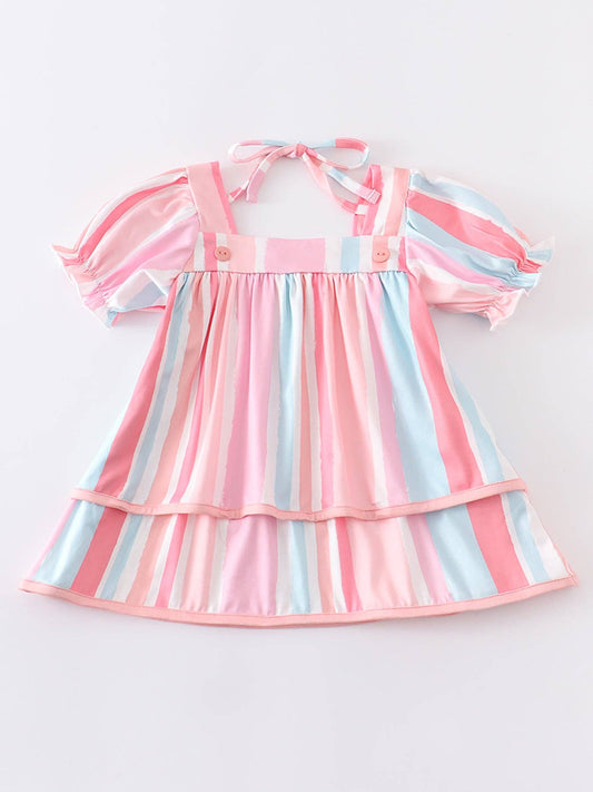 Colored Stripe Ruffle Shirt