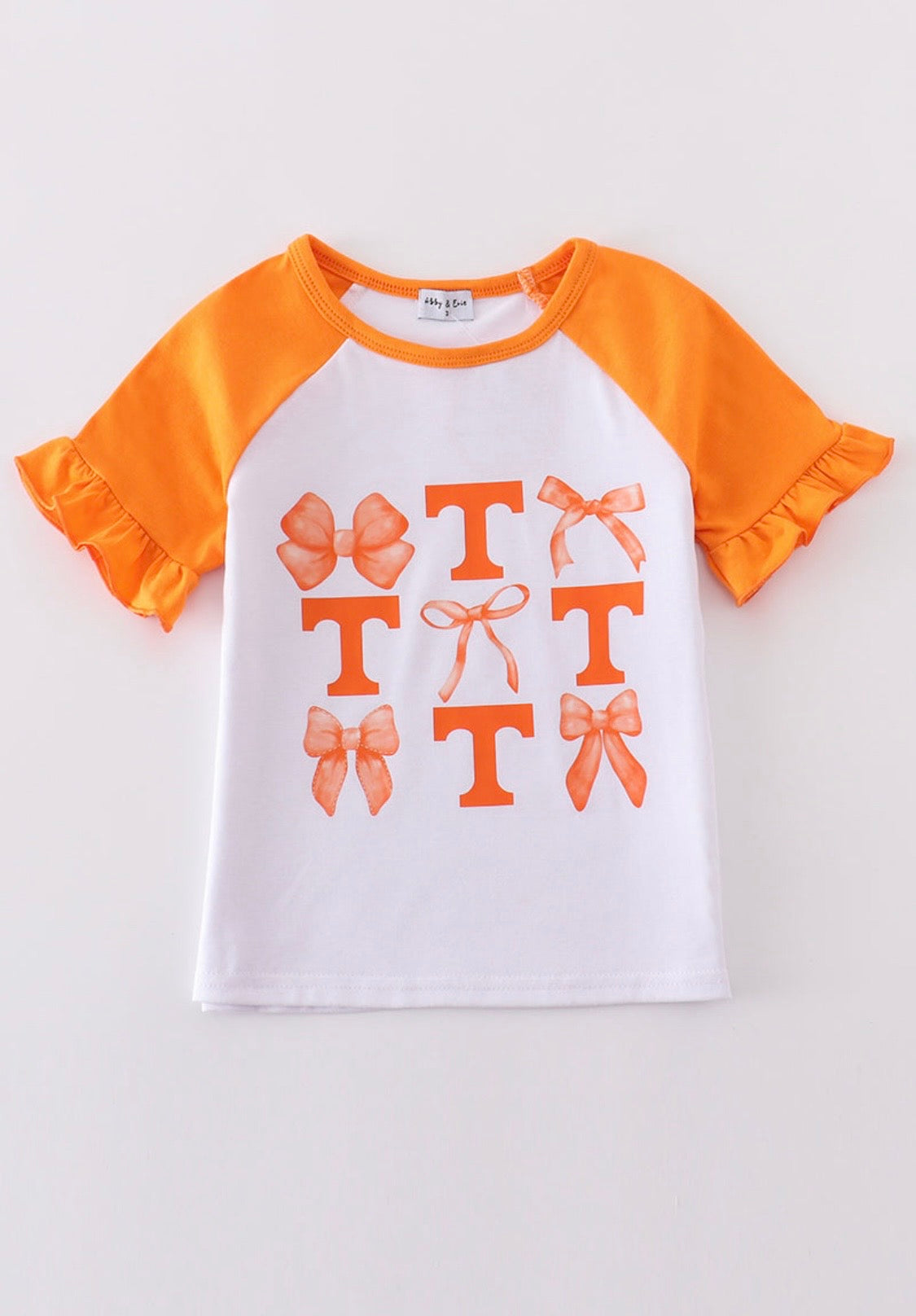 Orange and White Tennessee Bow Top