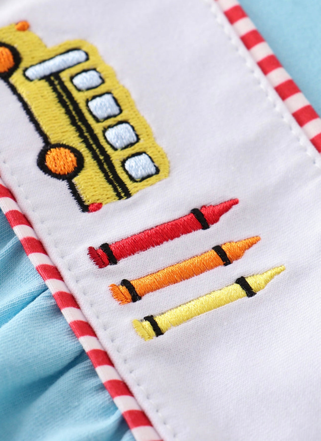 Blue Back to School Embroidery Bubble