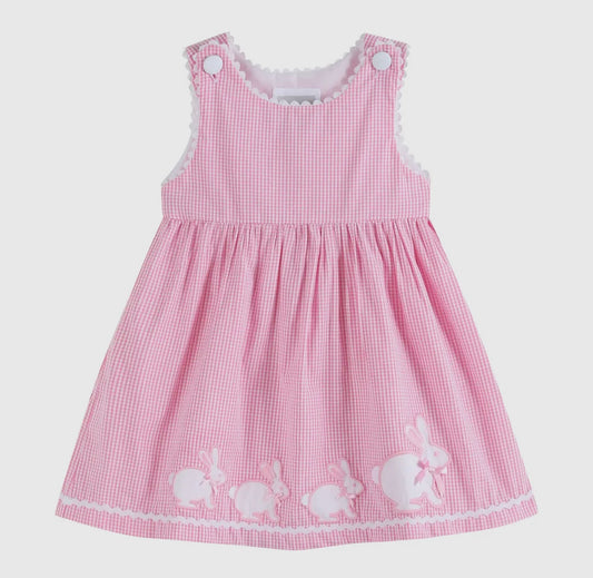 Pink Gingham Bunny Family Dress