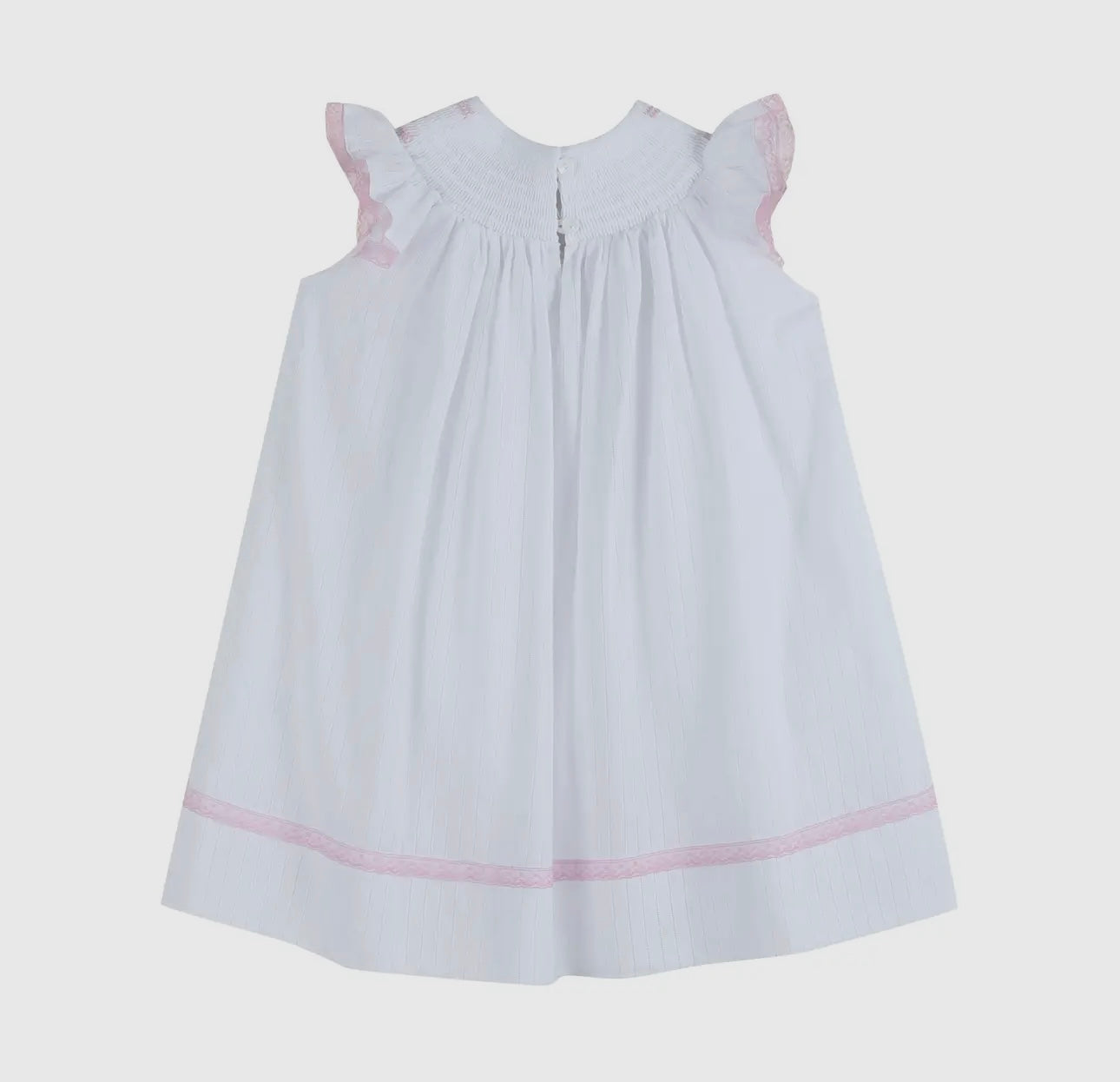 Pink and White Smocked Bishop Dress