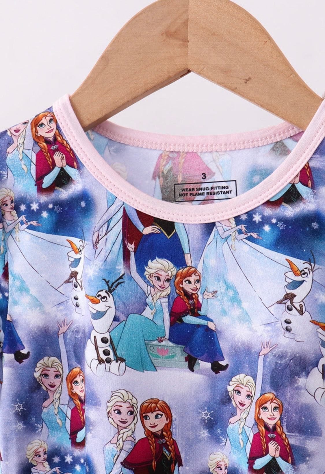 Blue Frozen Bamboo Shorts Pajamas Set