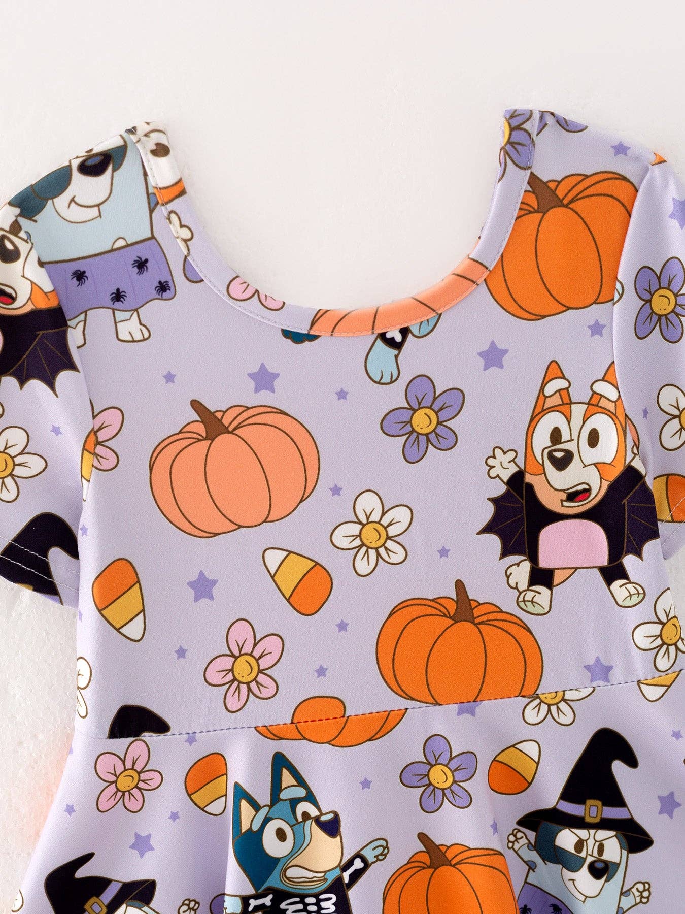 Halloween Bluey Girls Pumpkin Print Dress