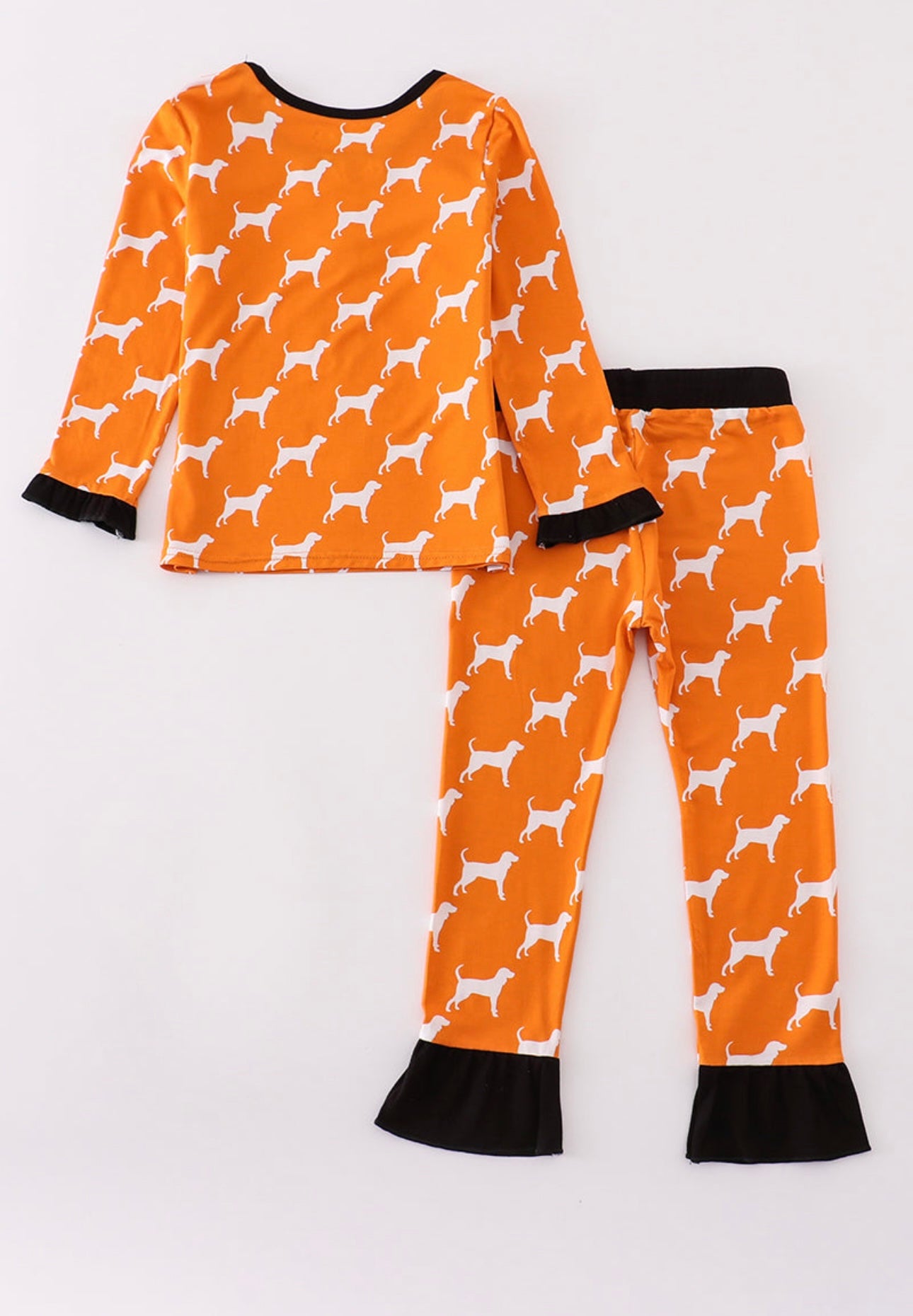 Orange Tennessee Ruffle Bamboo Pajama Set