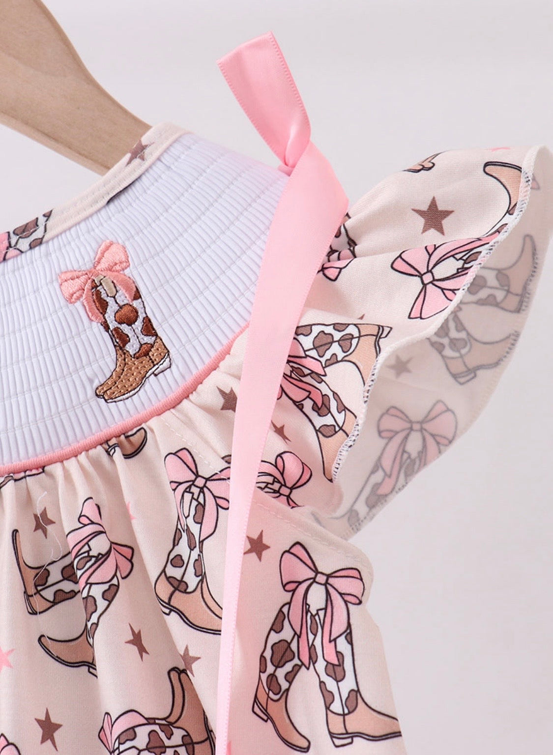 Cowboy Boots Smocked Dress