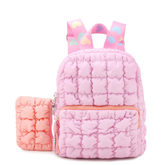 Quilted Scrunchies Mini Backpack with Coin Purse