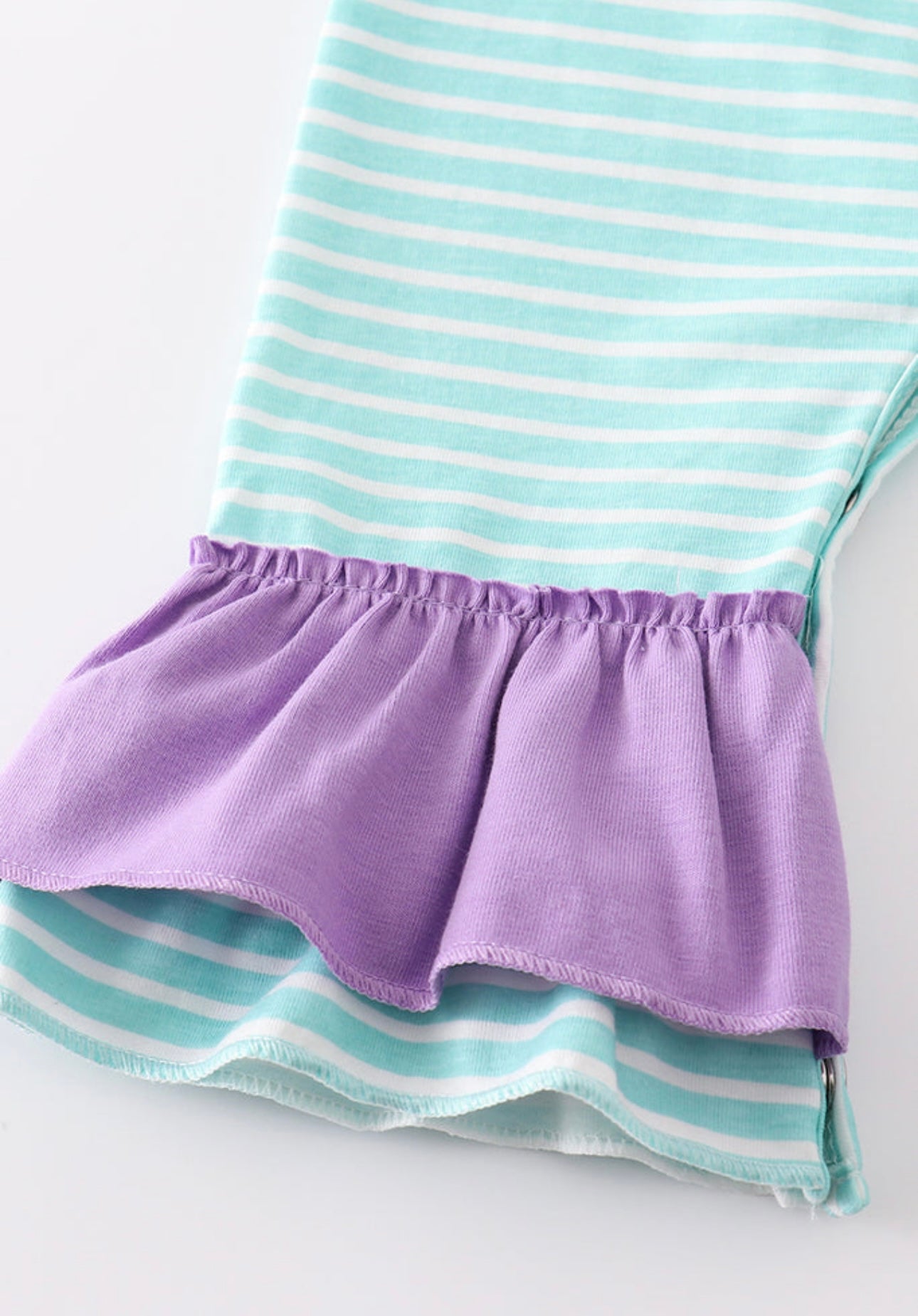 Green Stripe Frozen Embroidery Romper