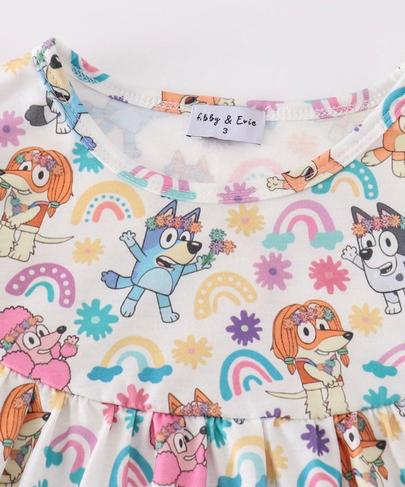 Pink Rainbow Bluey Print Set