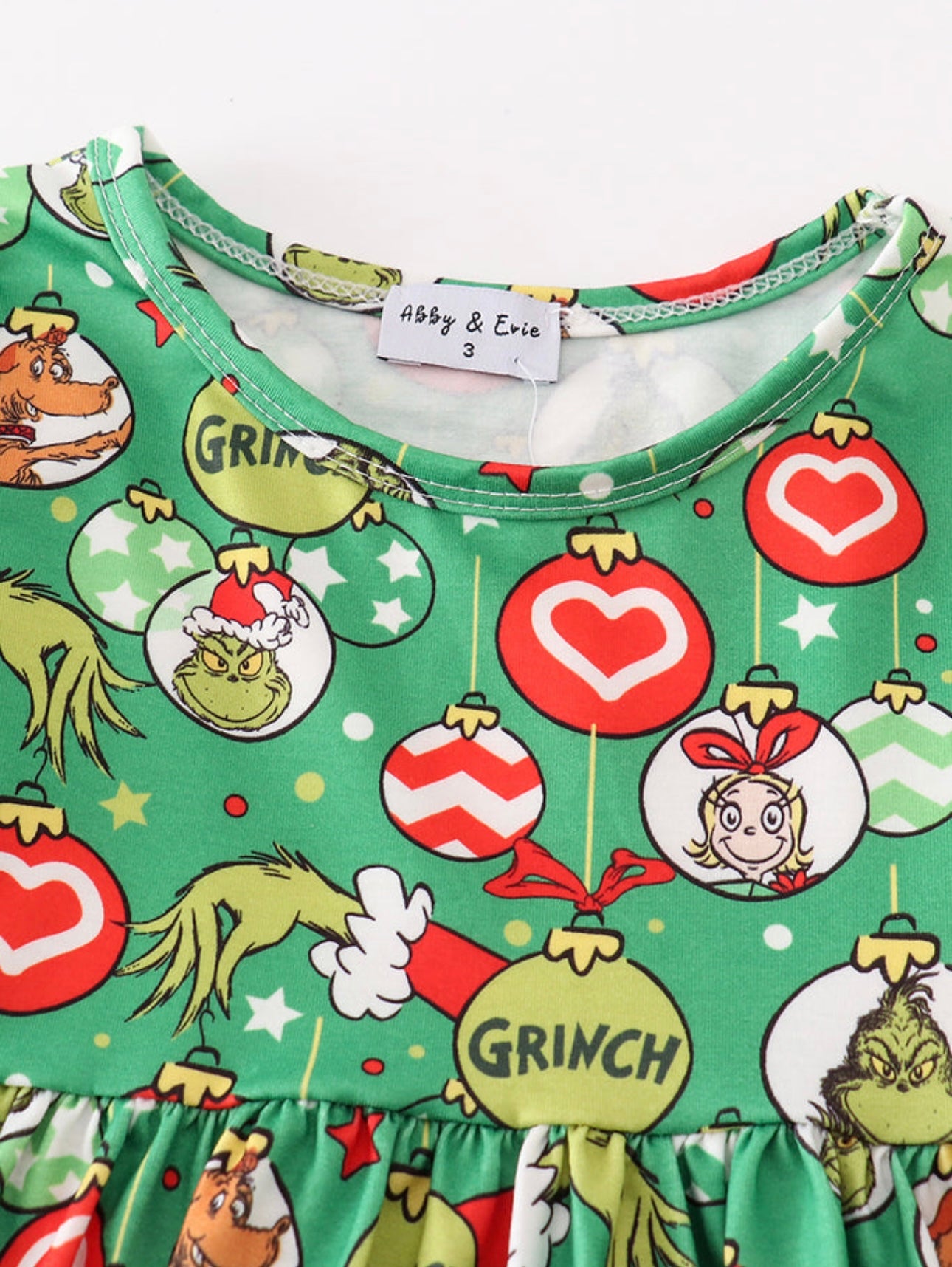 Green Grinch Print Dress