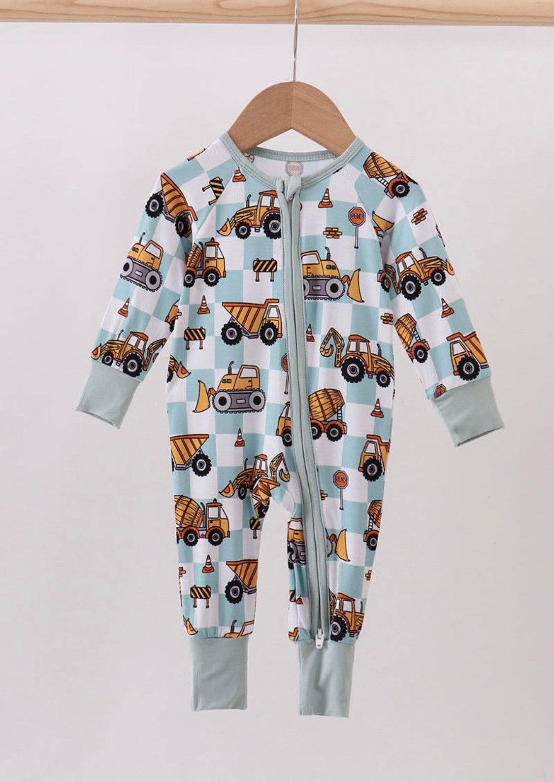 Green Excavator Bamboo Romper