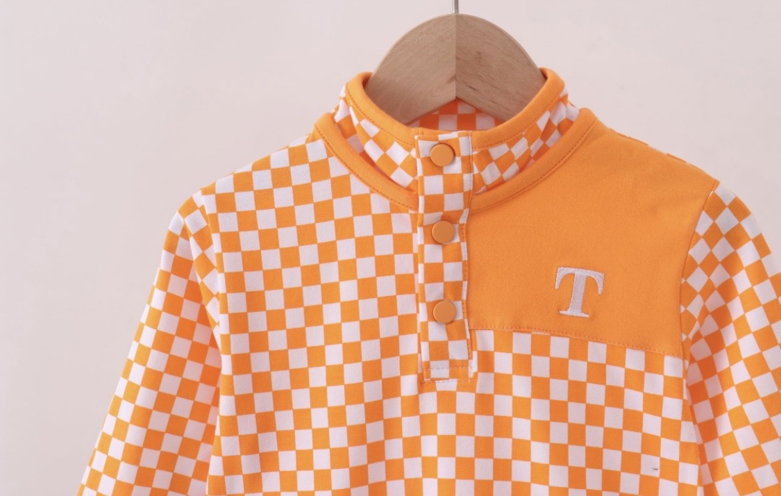 Tennessee Checkered Ruffle Pullover