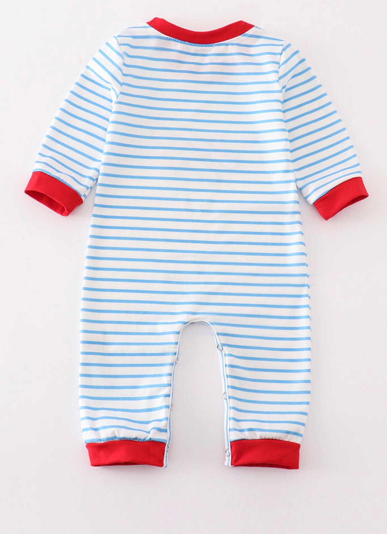 Blue Stripe Airplane Romper