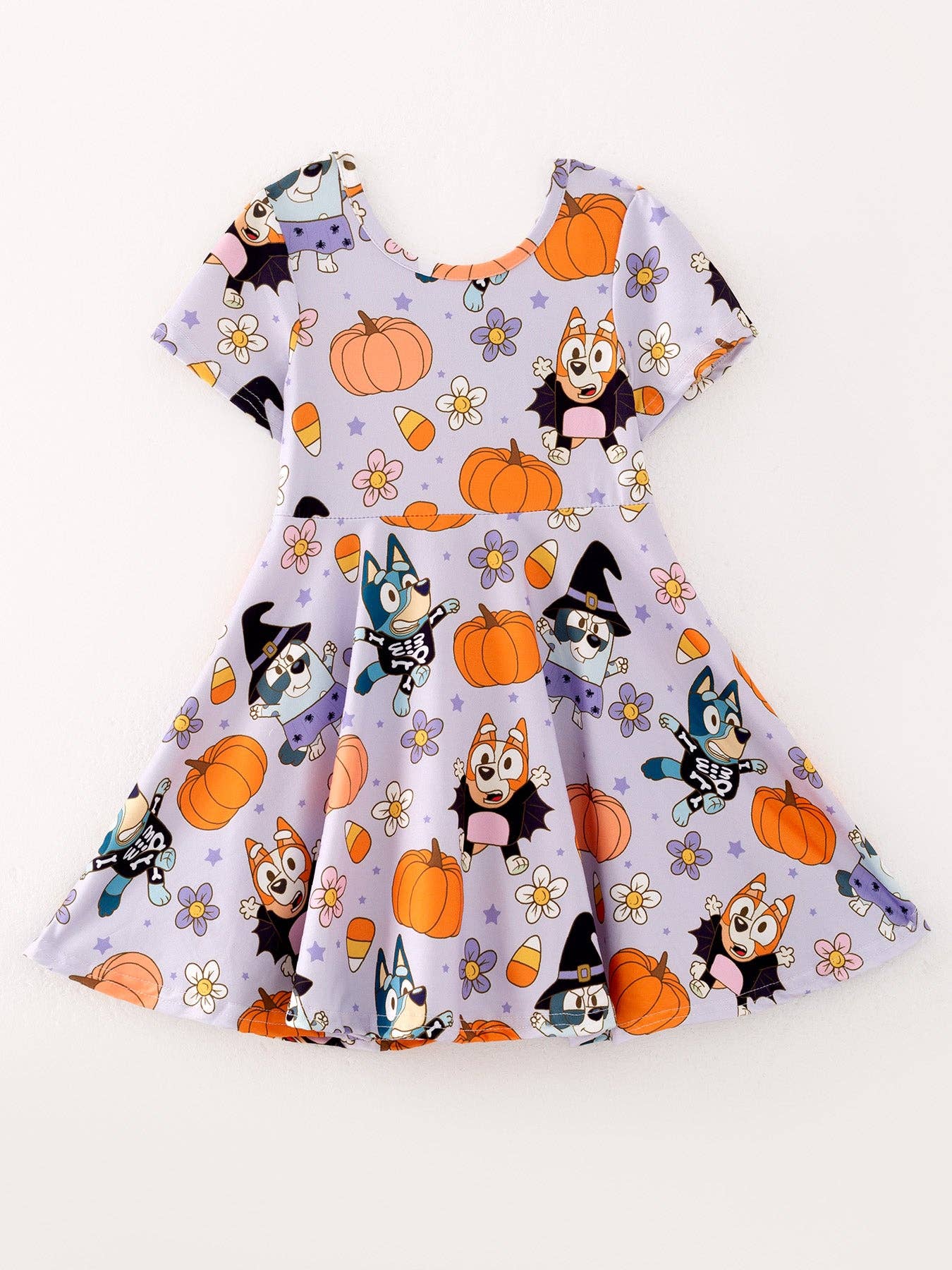 Halloween Bluey Girls Pumpkin Print Dress