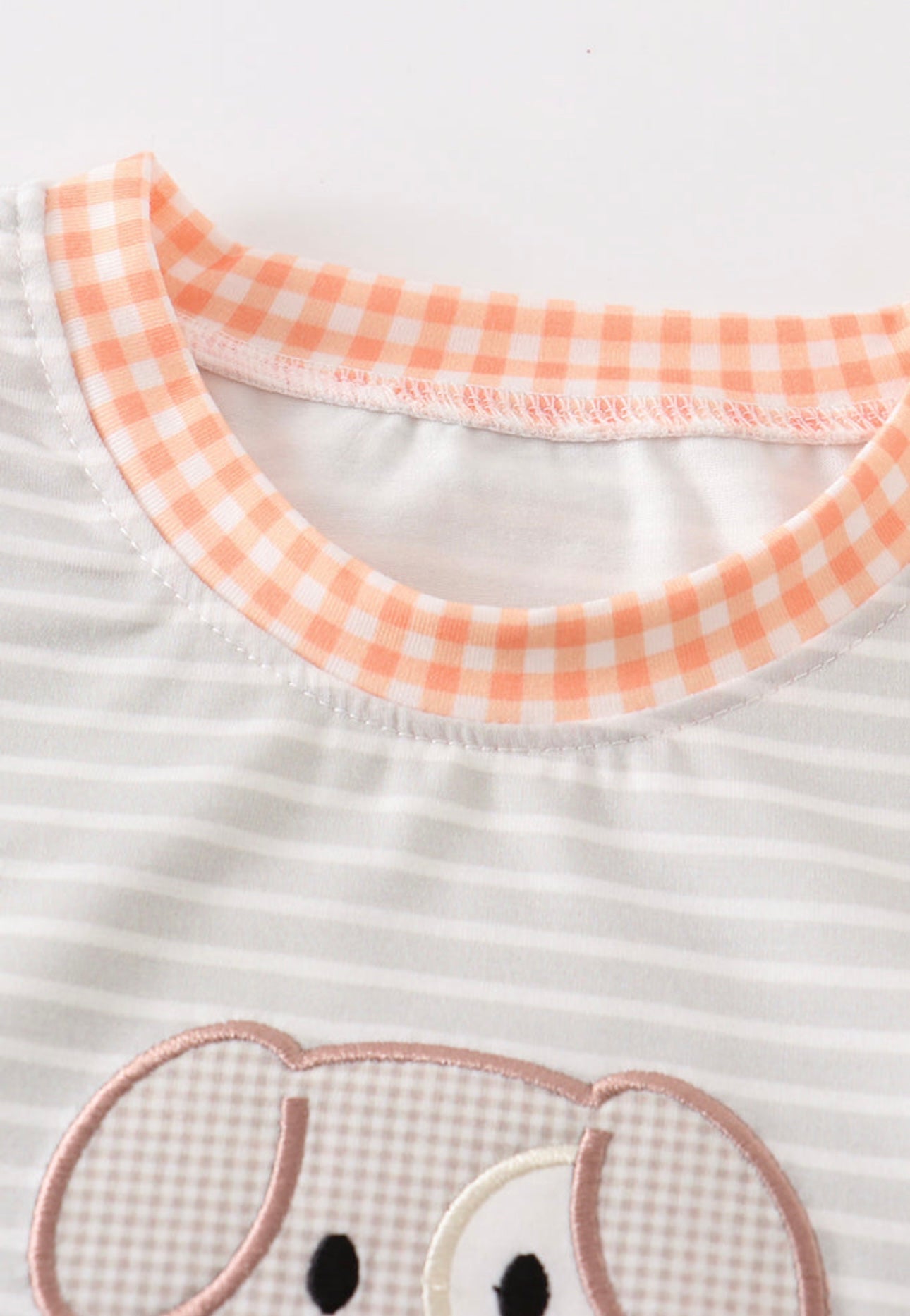 Gray Stripe Pumpkin Applique Shirt