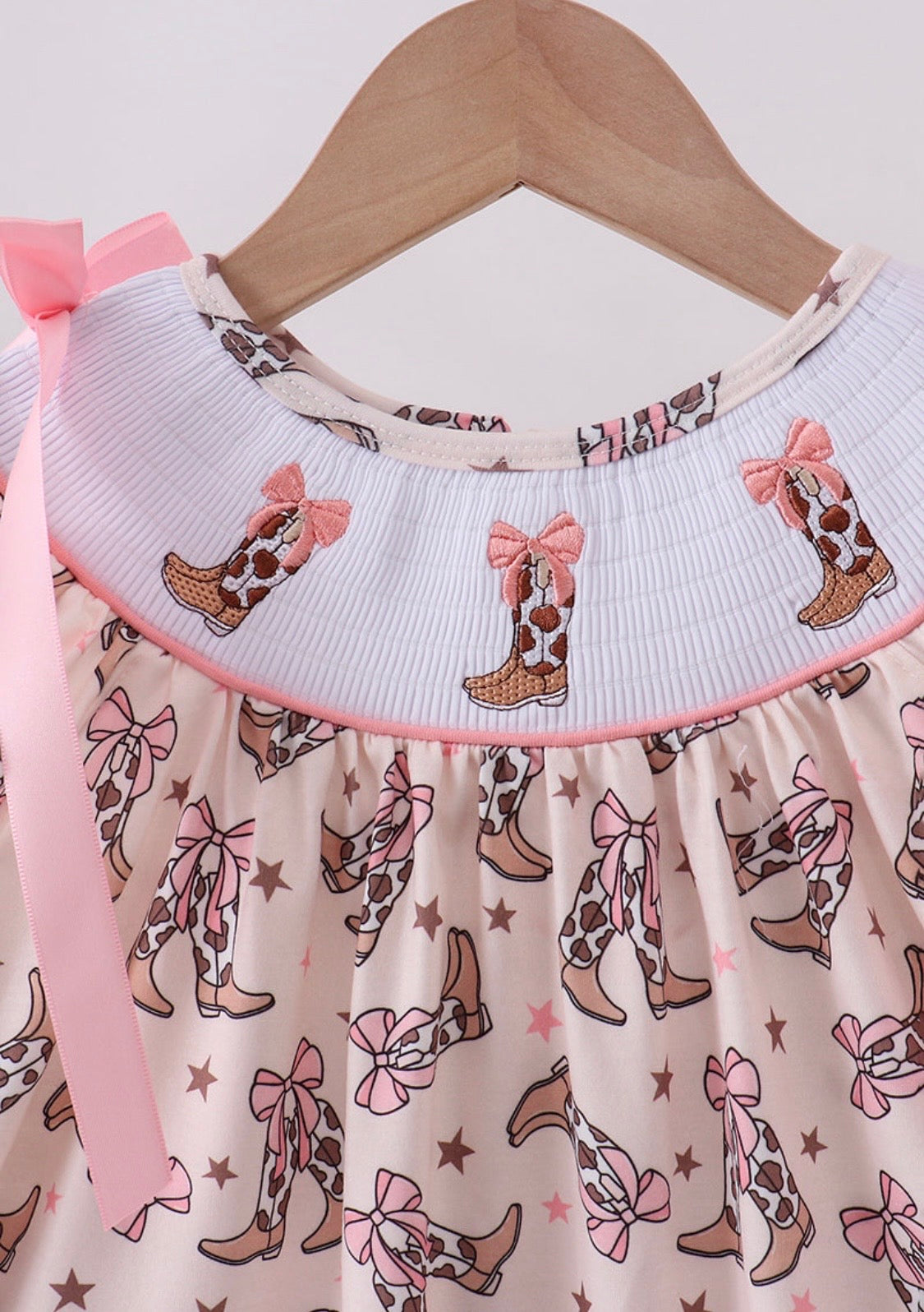 Cowboy Boots Smocked Dress