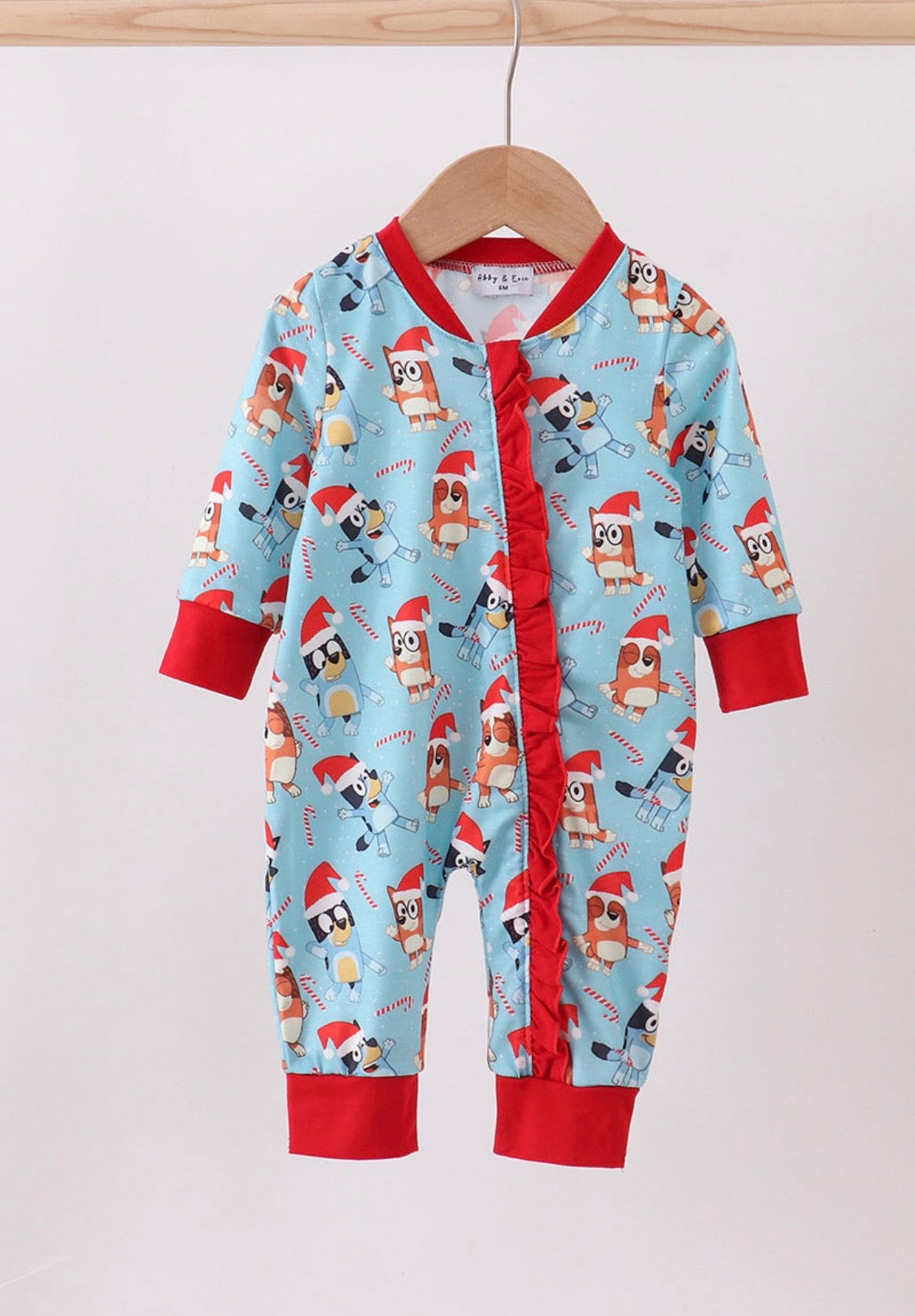 Blue Christmas Bluey Romper