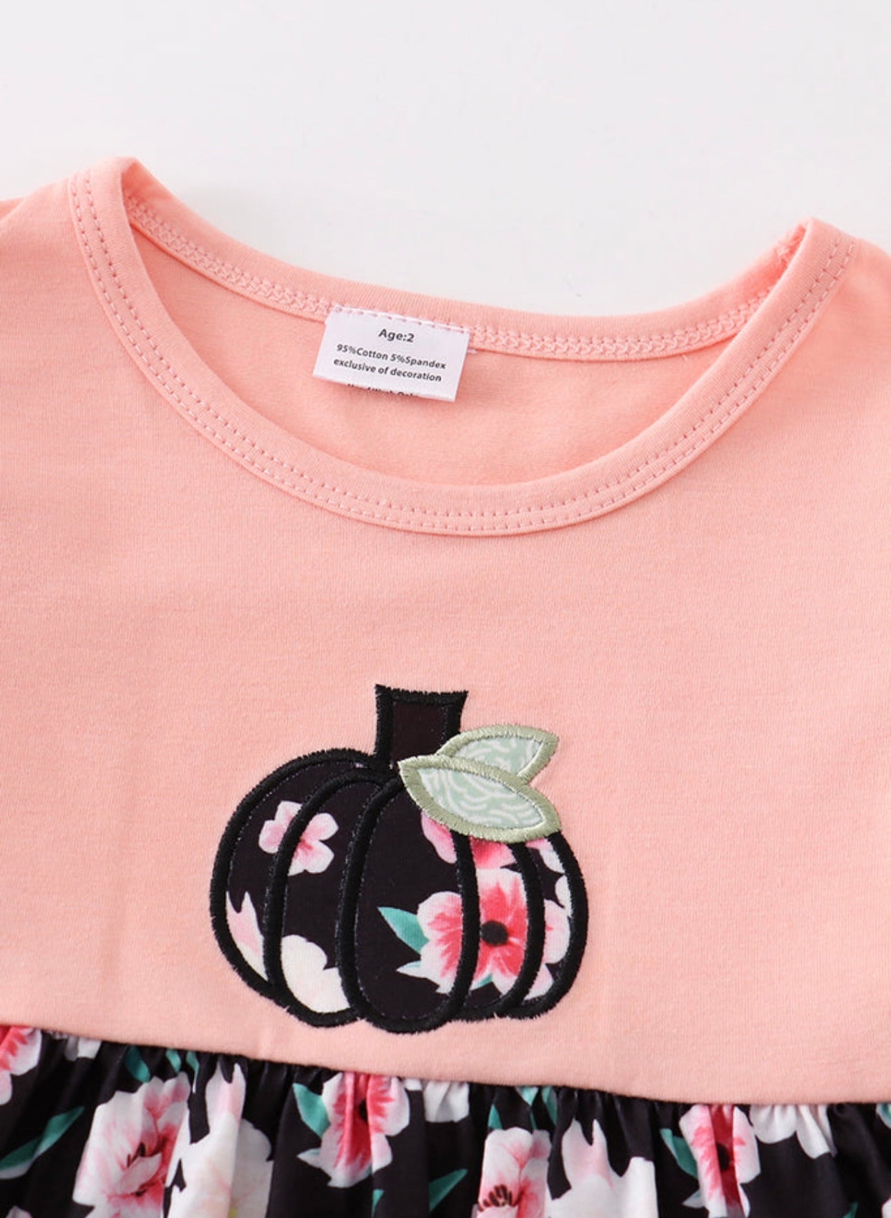 Floral Pumpkin Applique Dress