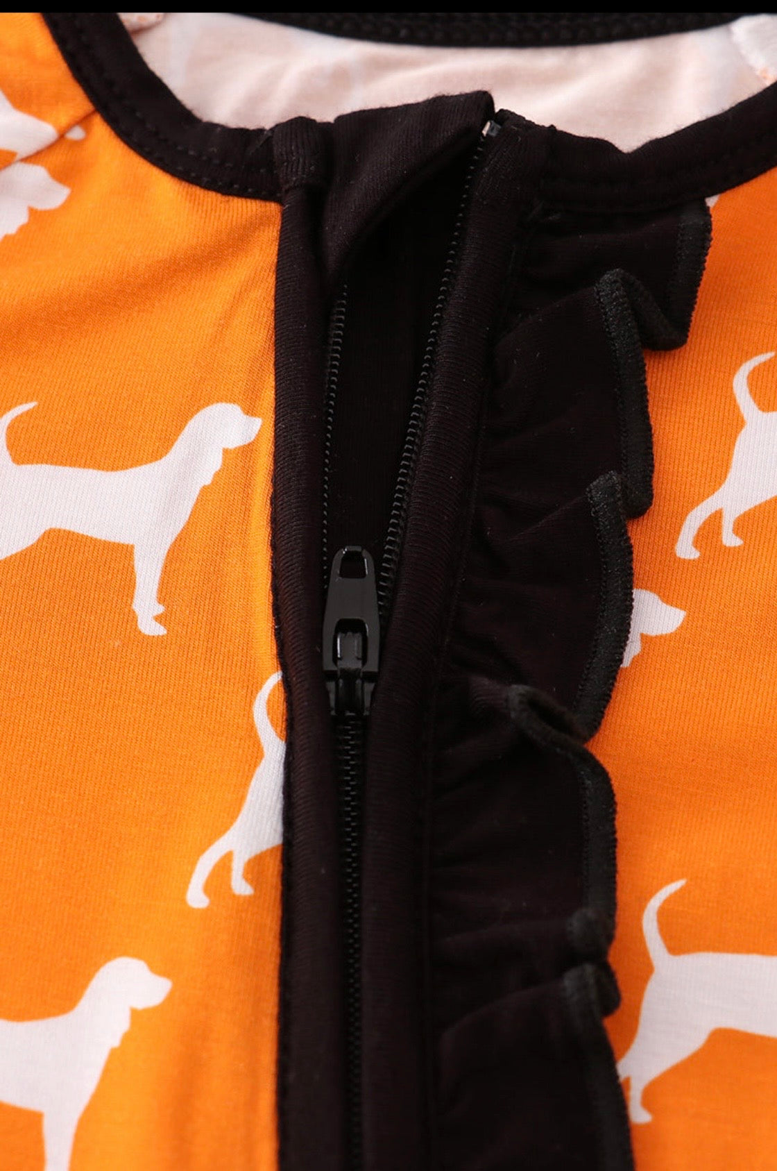 Orange Tennessee Bamboo Ruffle Romper