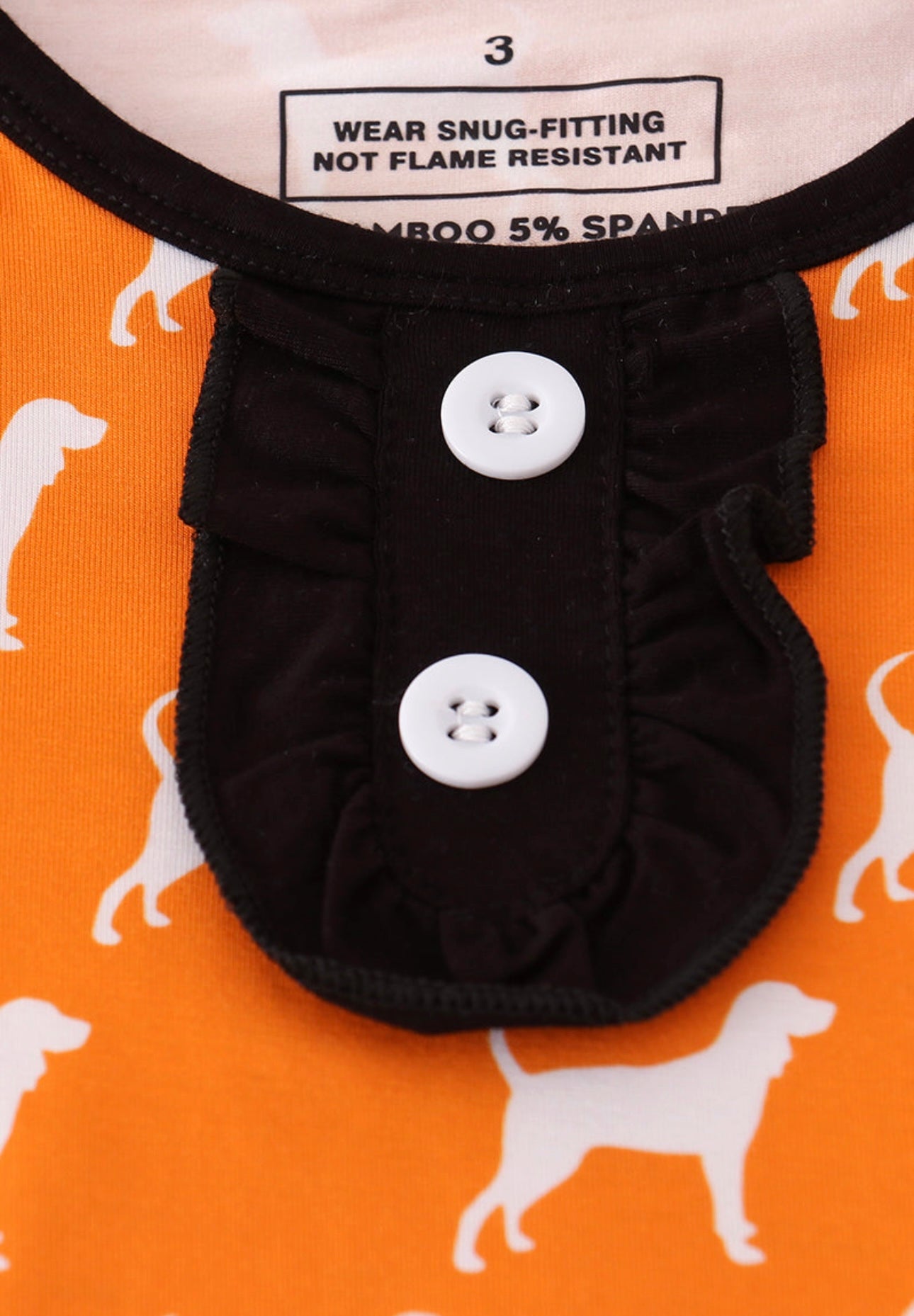 Orange Tennessee Ruffle Bamboo Pajama Set