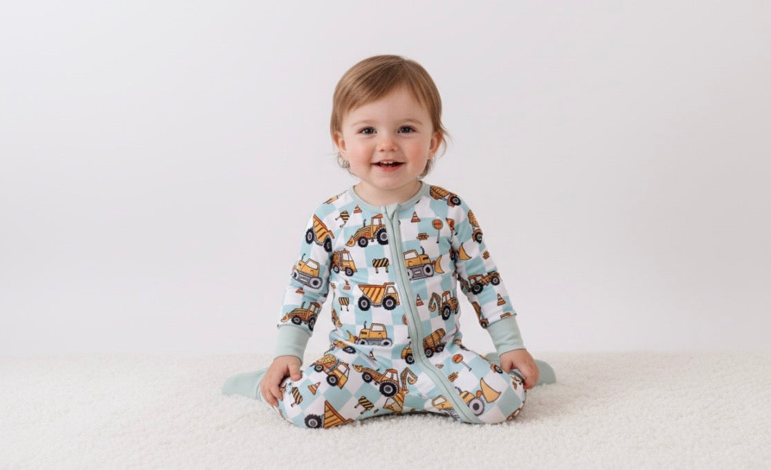 Green Excavator Bamboo Romper