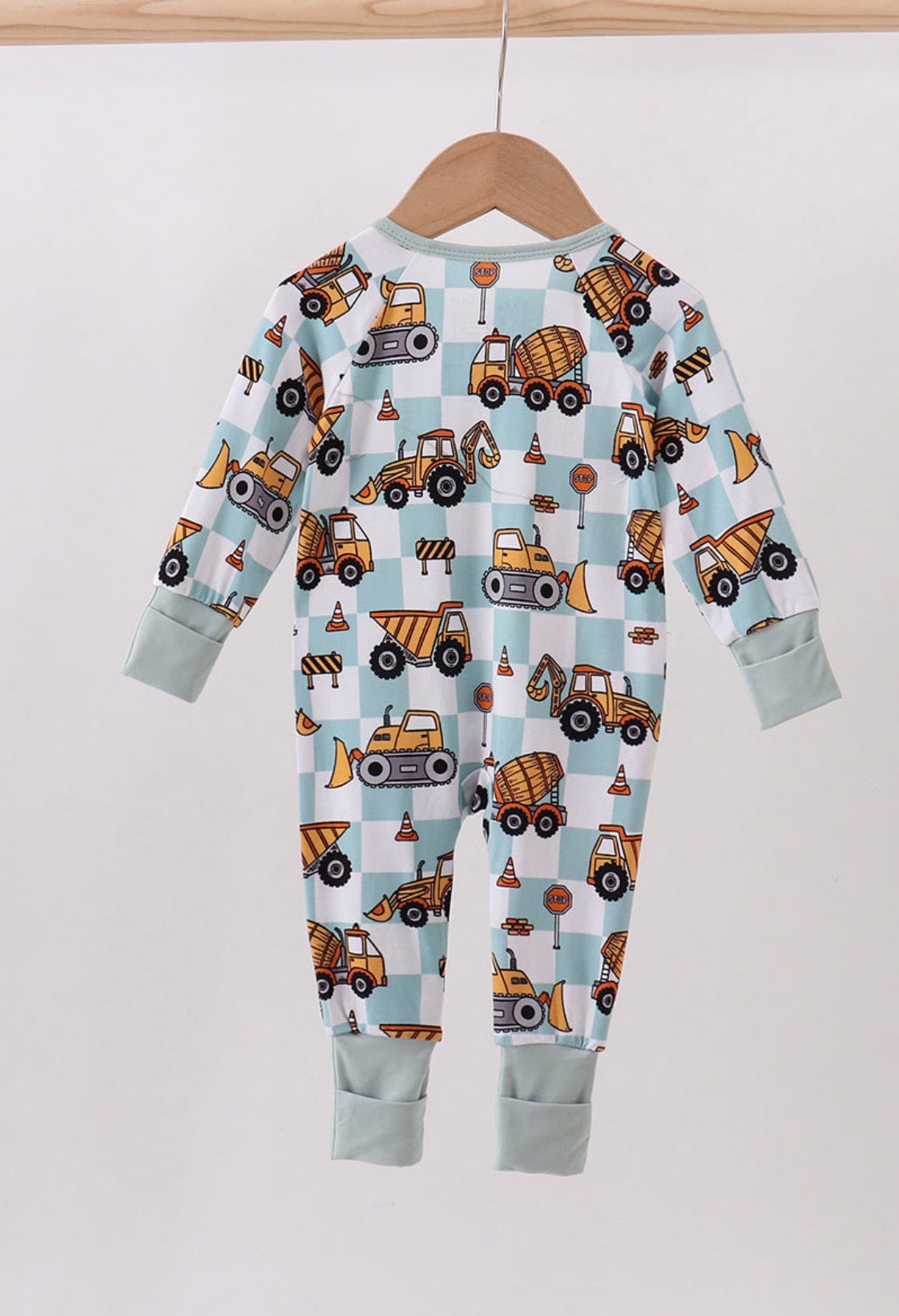 Green Excavator Bamboo Romper