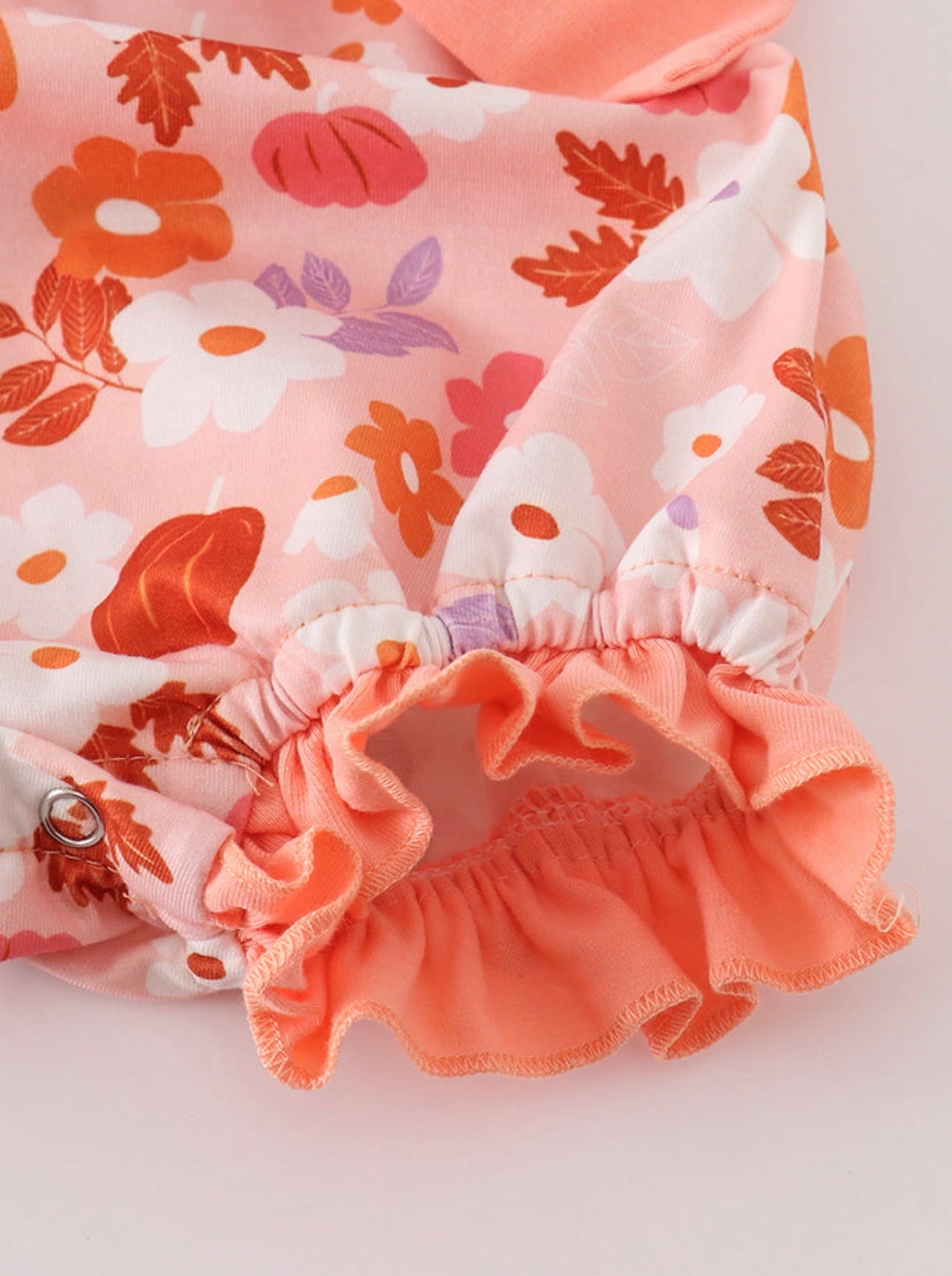 Pumpkin Floral Print Bow Bubble