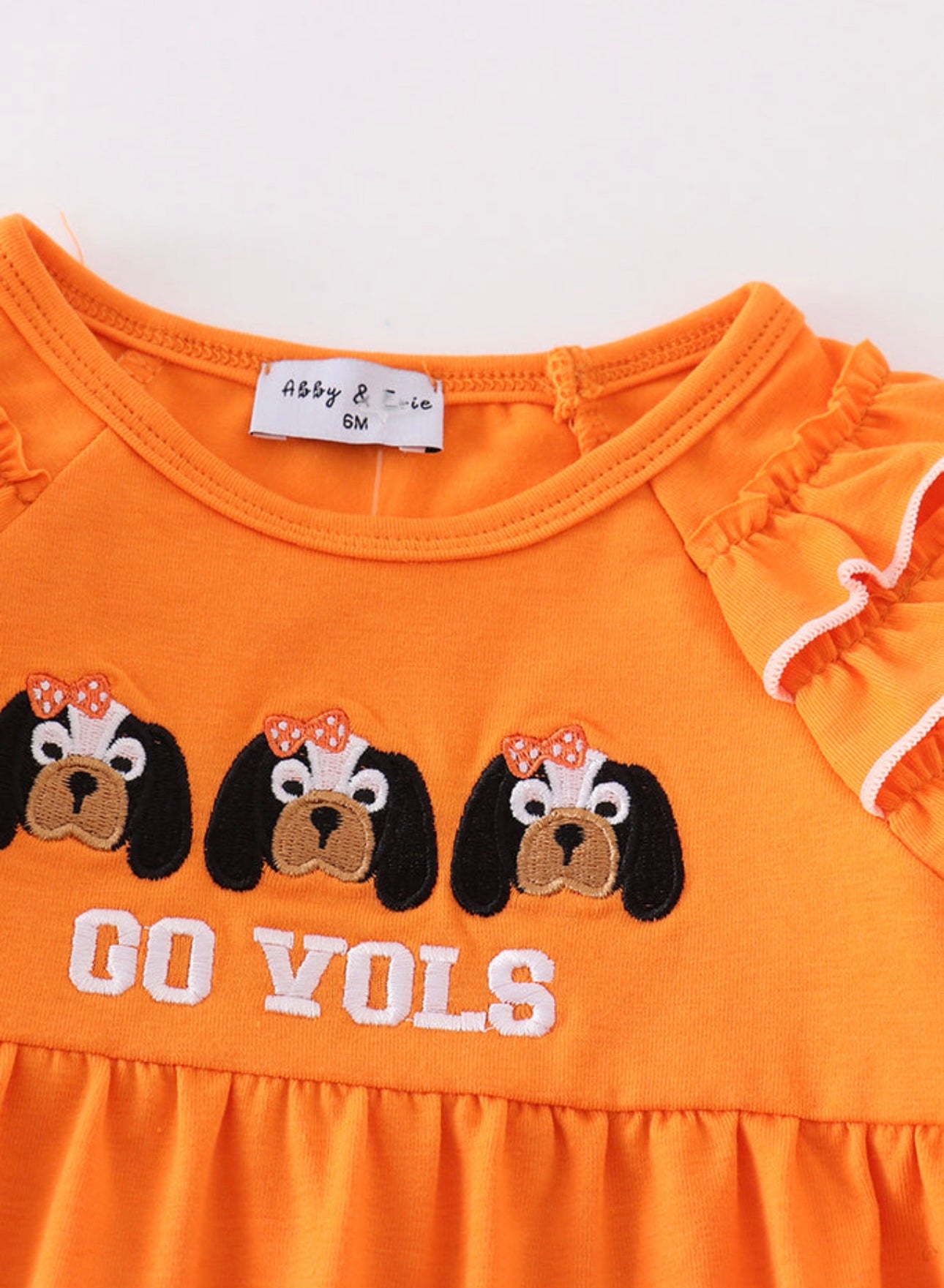 GO VOLS Embroidery Ruffle Romper