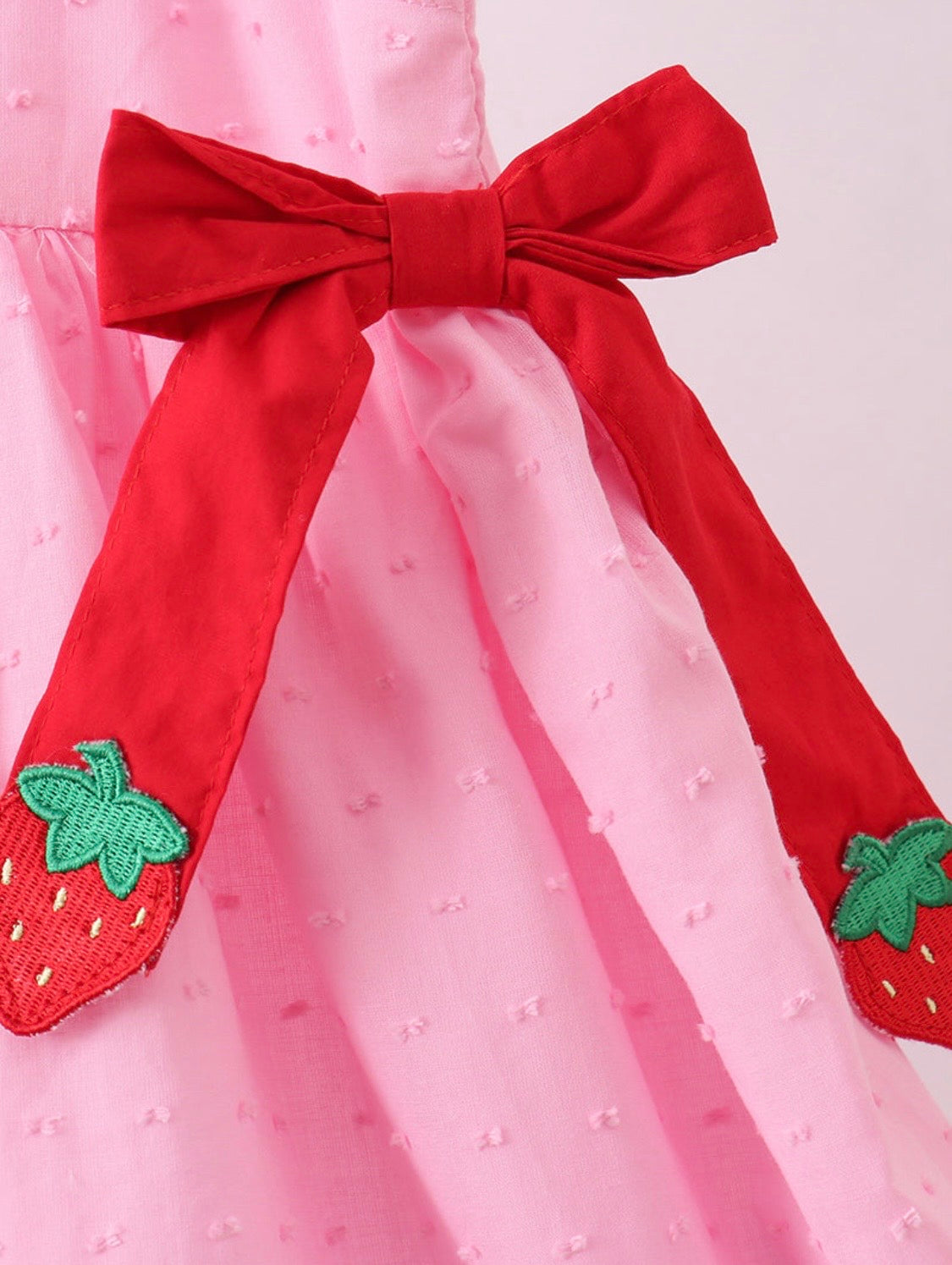 Pink Strawberry Swiss Dot Dress