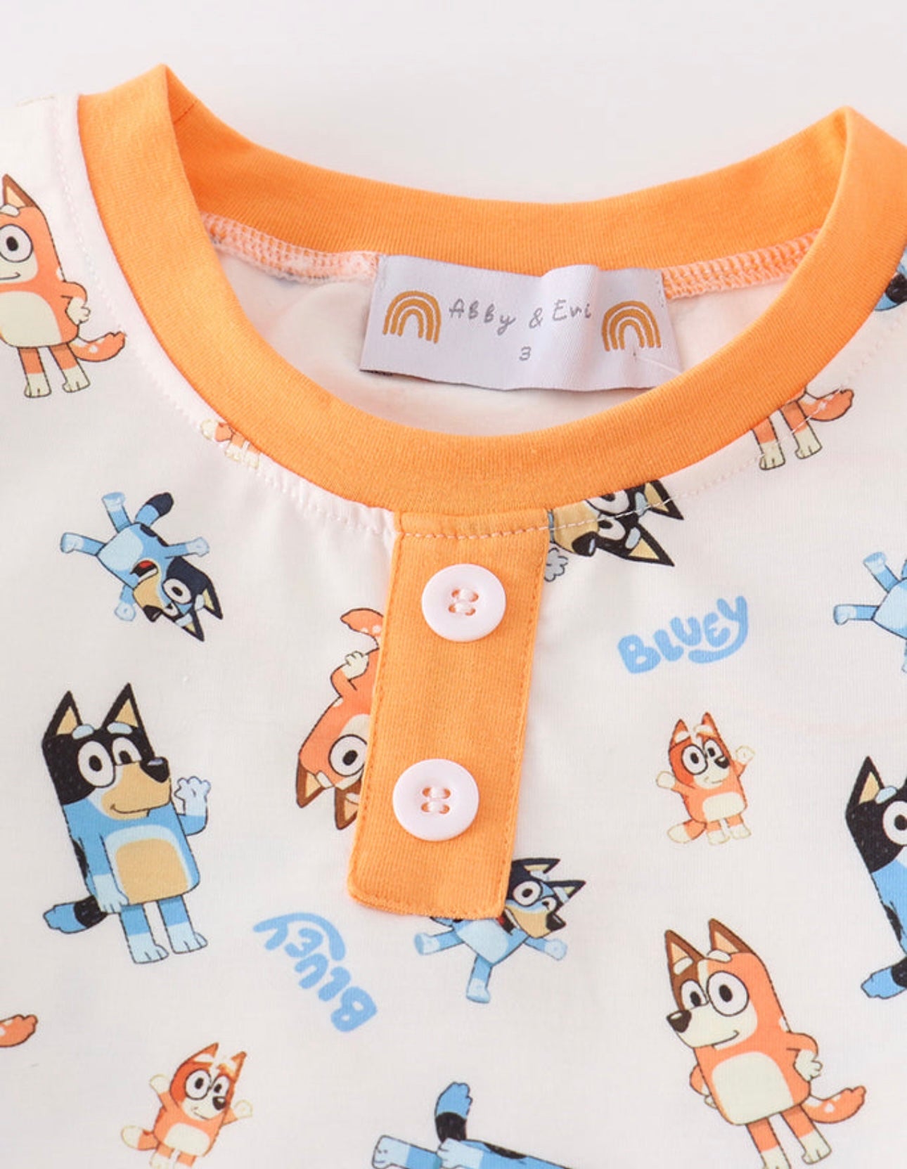 Orange Bluey Boy Pajamas Set