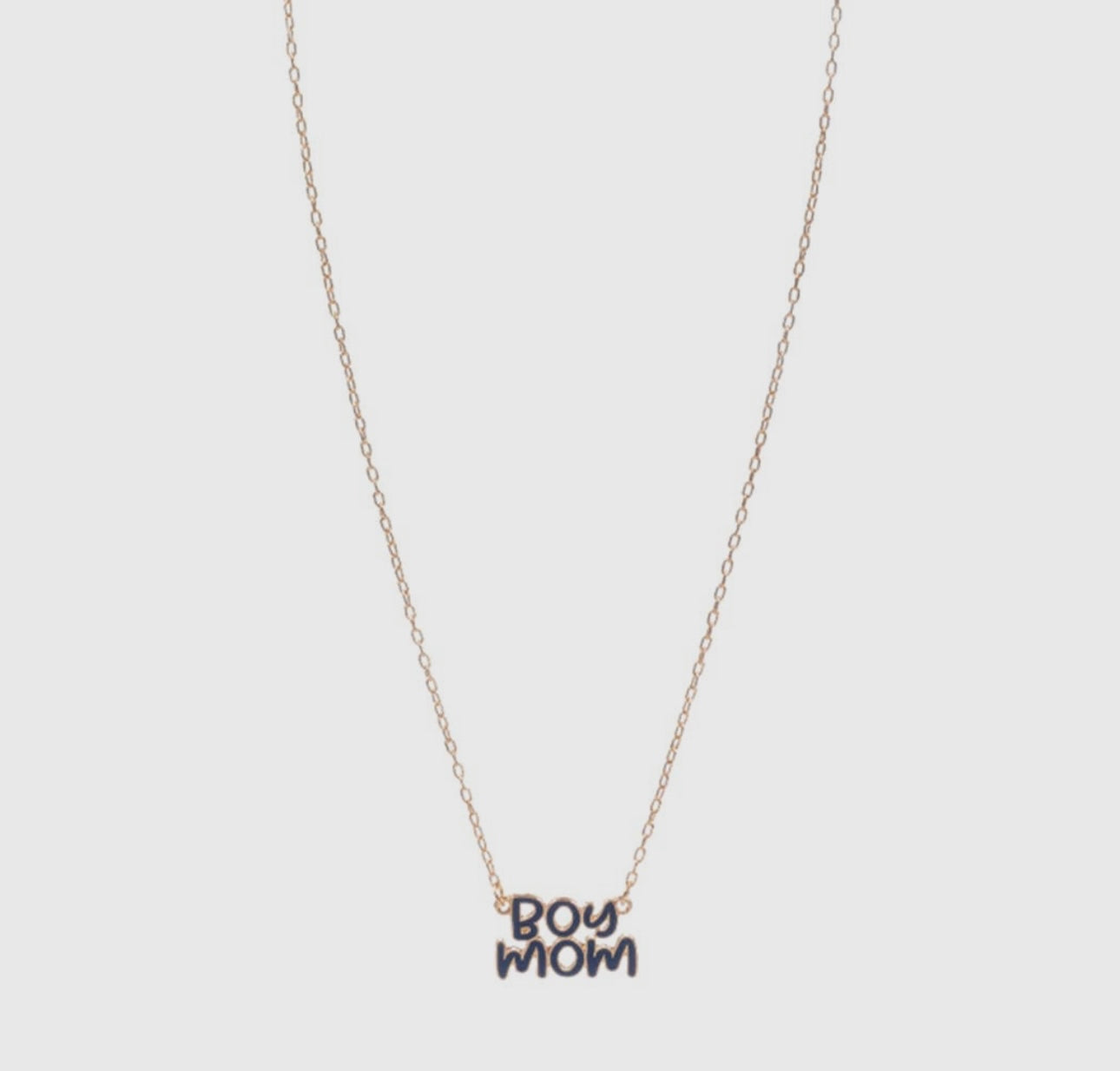 BOY MOM Enamel Charm Necklace