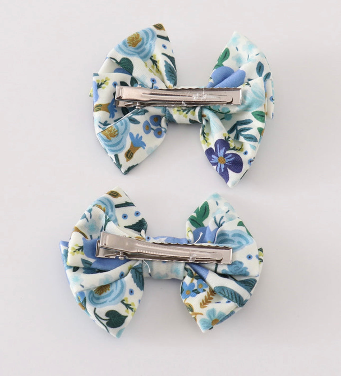 Blue Floral Hair bow