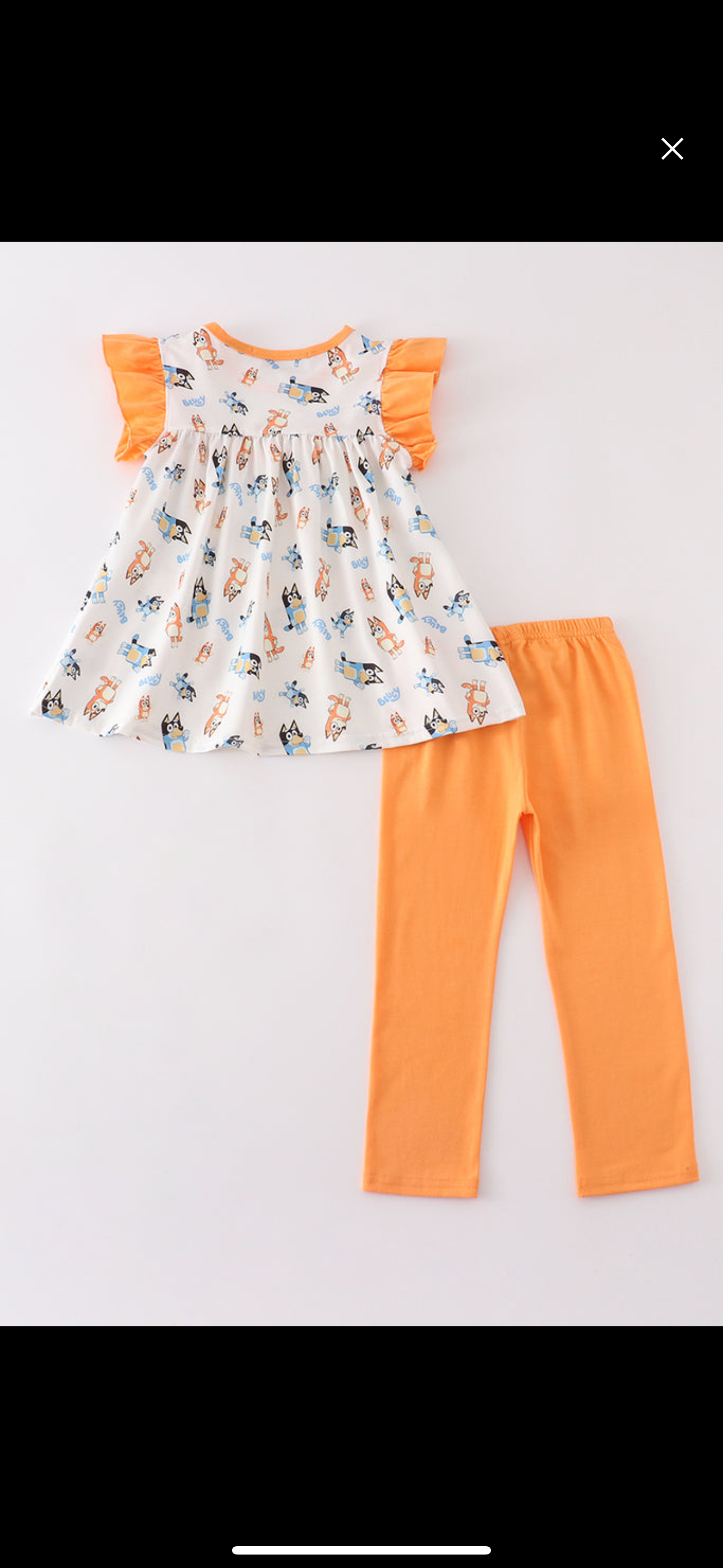 Orange Bluey Ruffle Pant Set