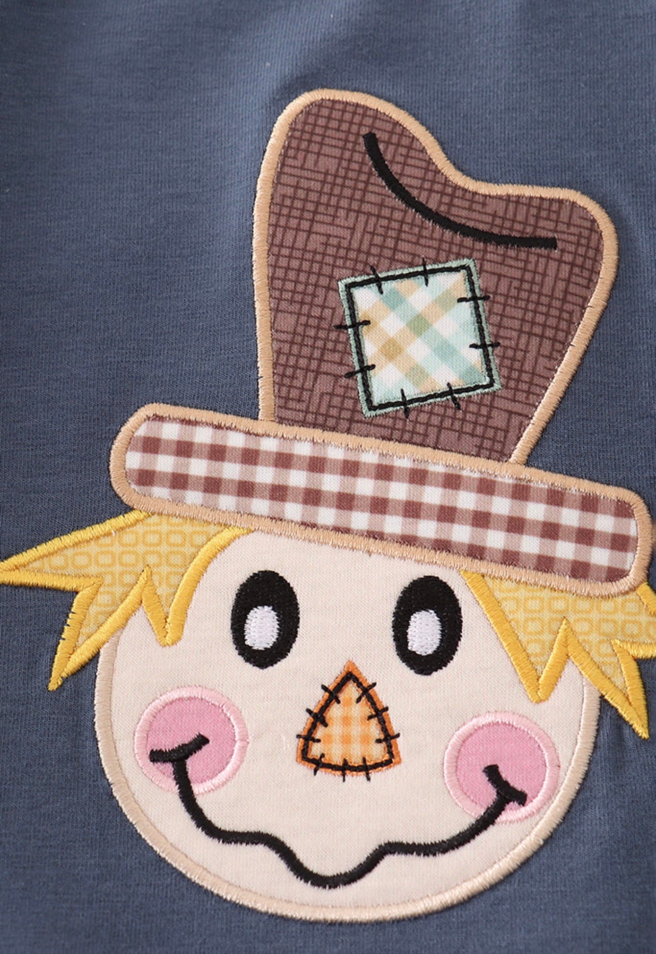 Navy Scarecrow Applique Bubble