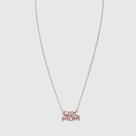 GIRL MOM Enamel Charm necklace