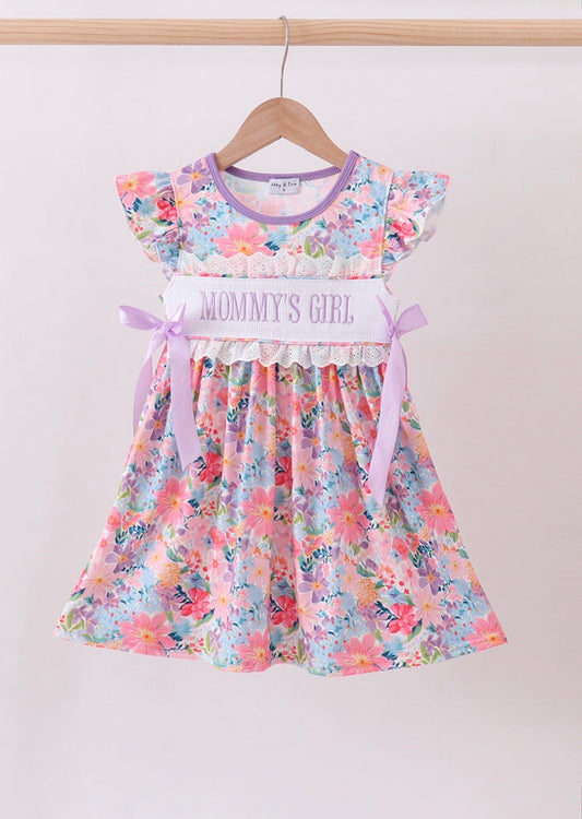 Purple Mommy's Girl Smocked Dress