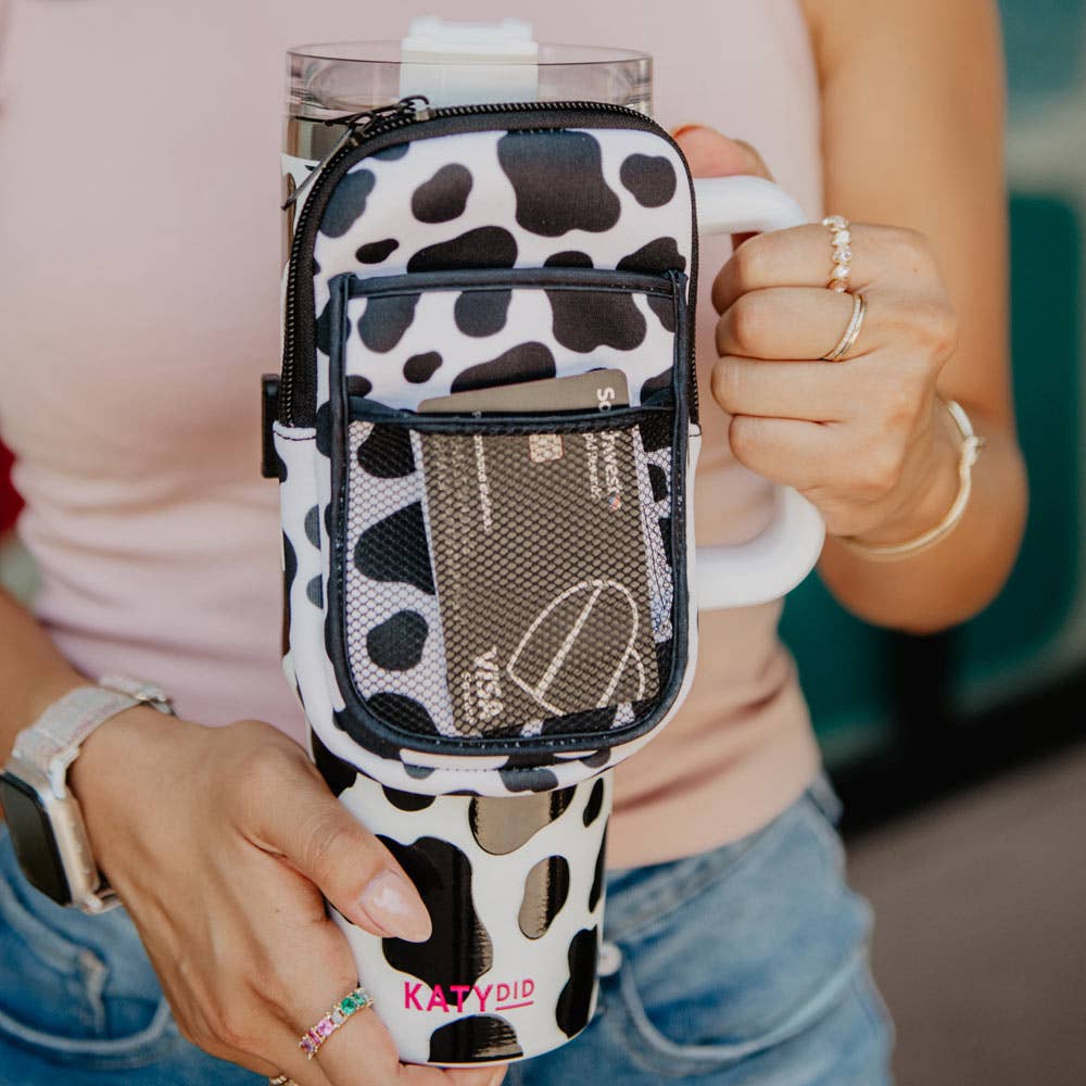 Black/White Cow Print Tumbler ZIPPER POUCH