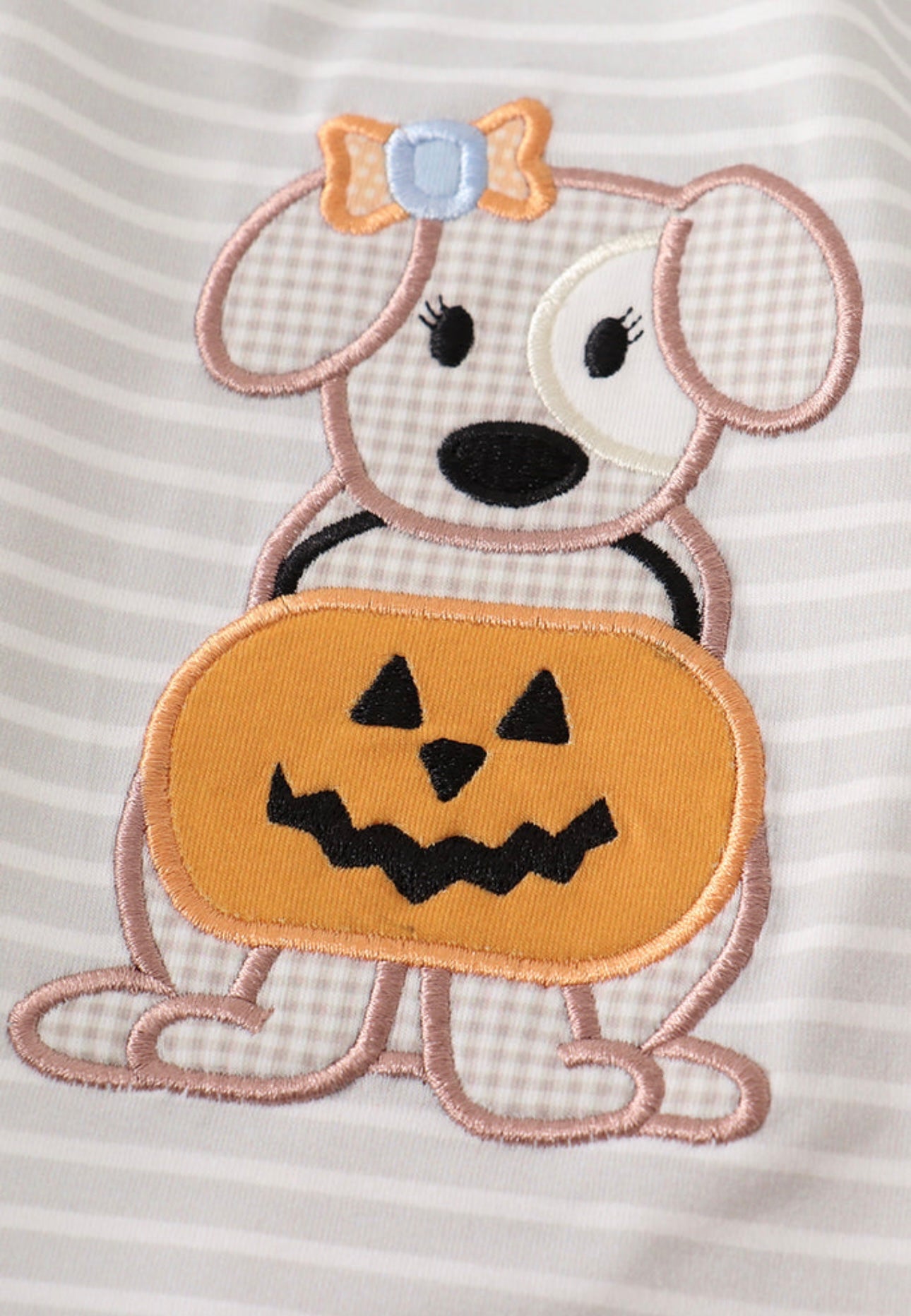 Gray Stripe Pumpkin Applique Set