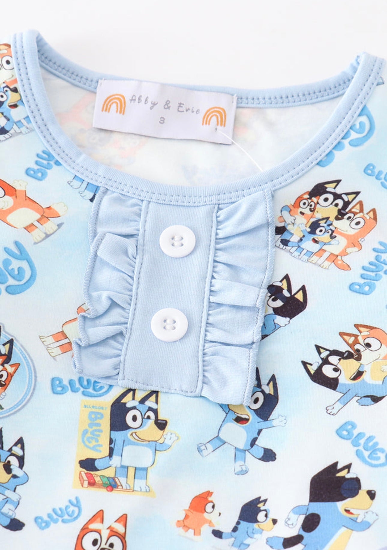 Blue Bluey Ruffle Pajamas Set