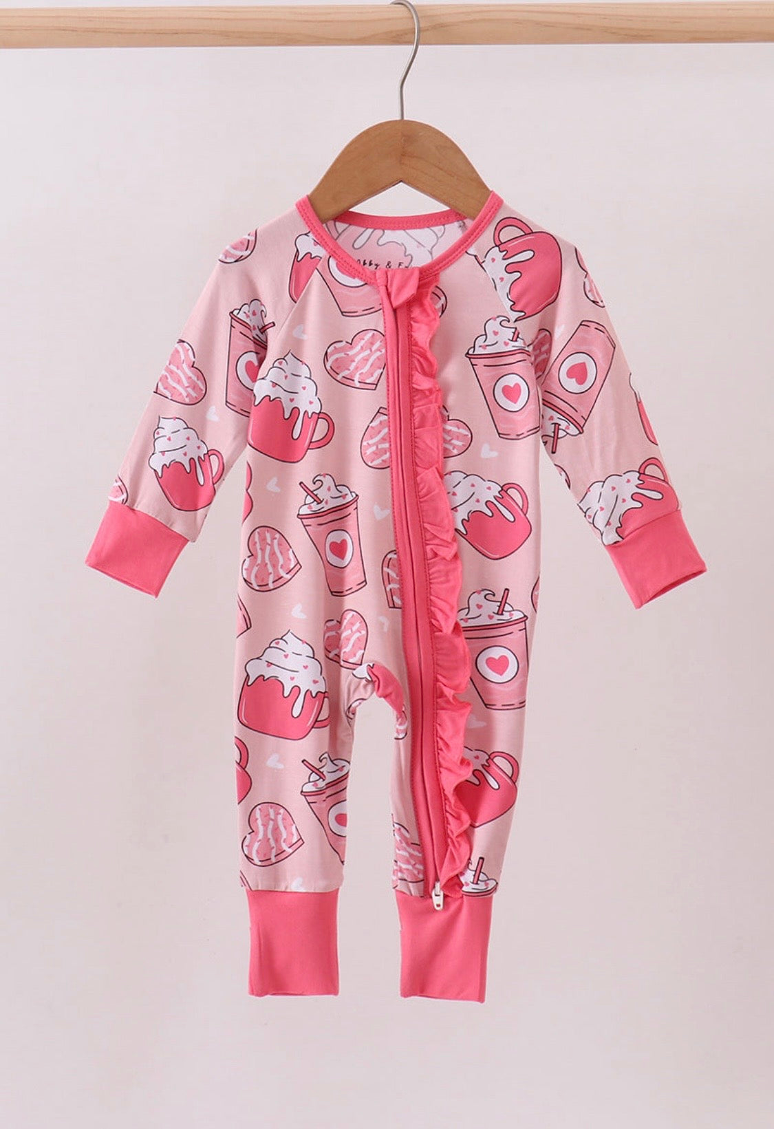 Pink Heart Bamboo Romper