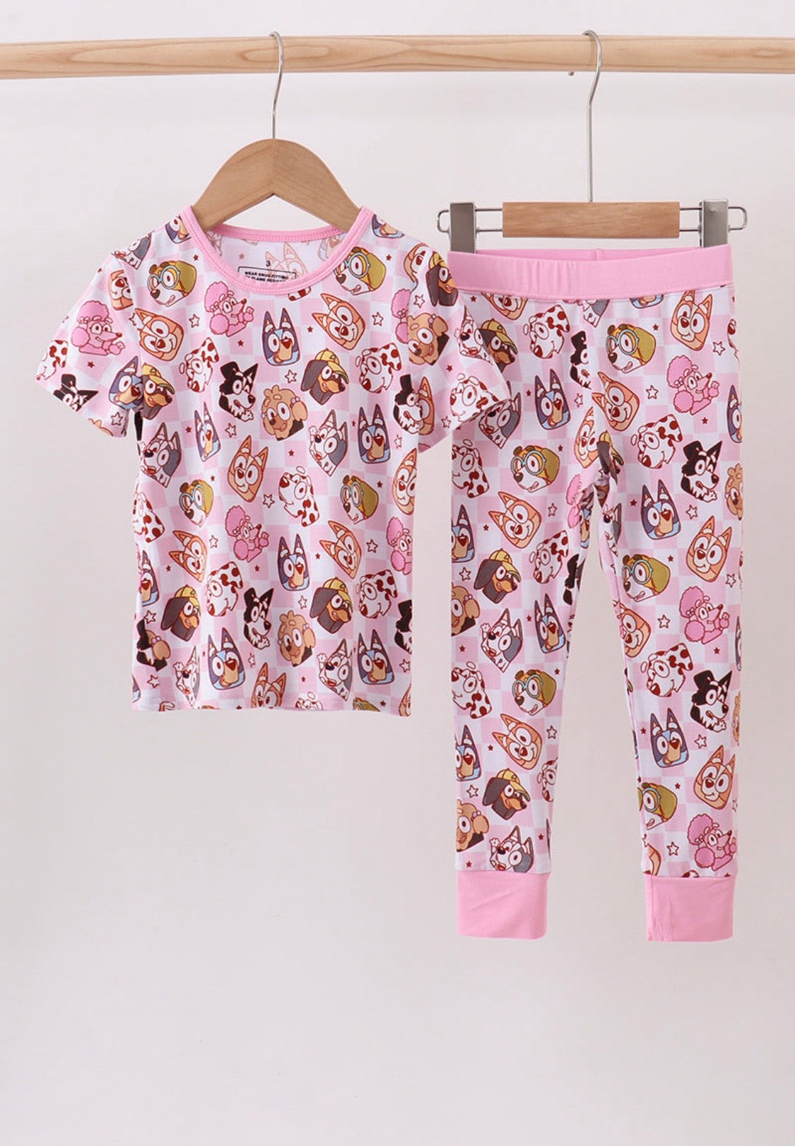 Pink Bluey Print Bamboo Pajamas